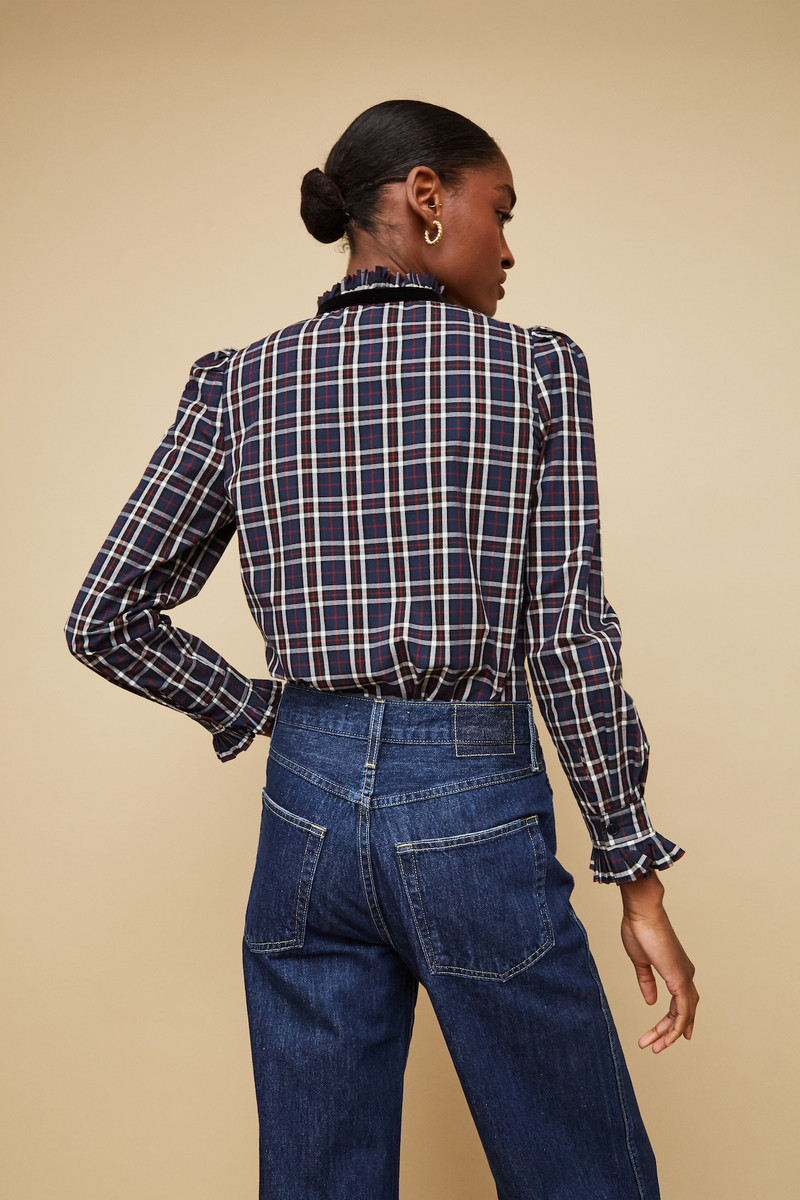 Pia Shirt Tartan Softened by Velvet Ties and a Victorian Whisper 3