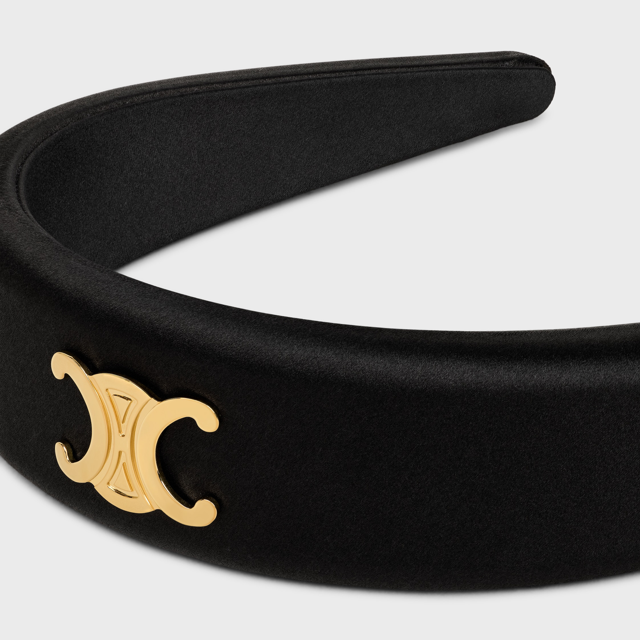 Celine Headband in Polyester and Brass with Gold Finish - 3