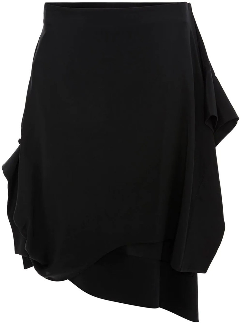 gathered detail asymmetric skirt 1