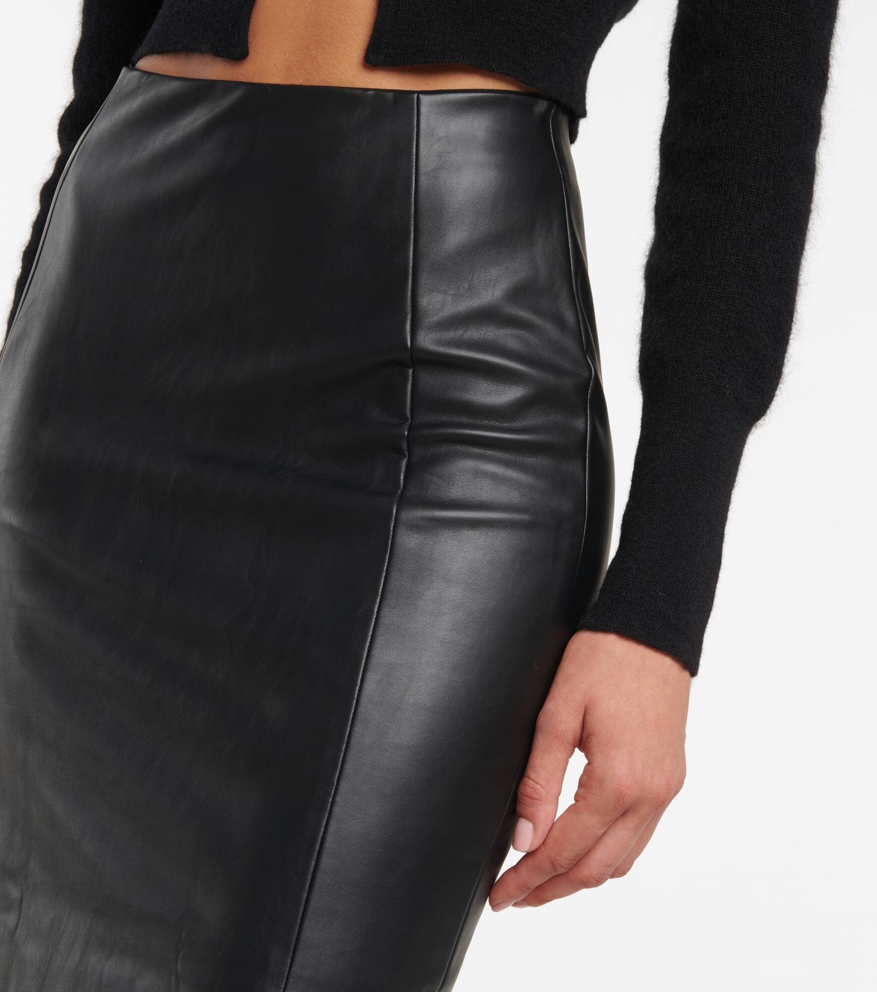 Jenna faux leather midi skirt - 4