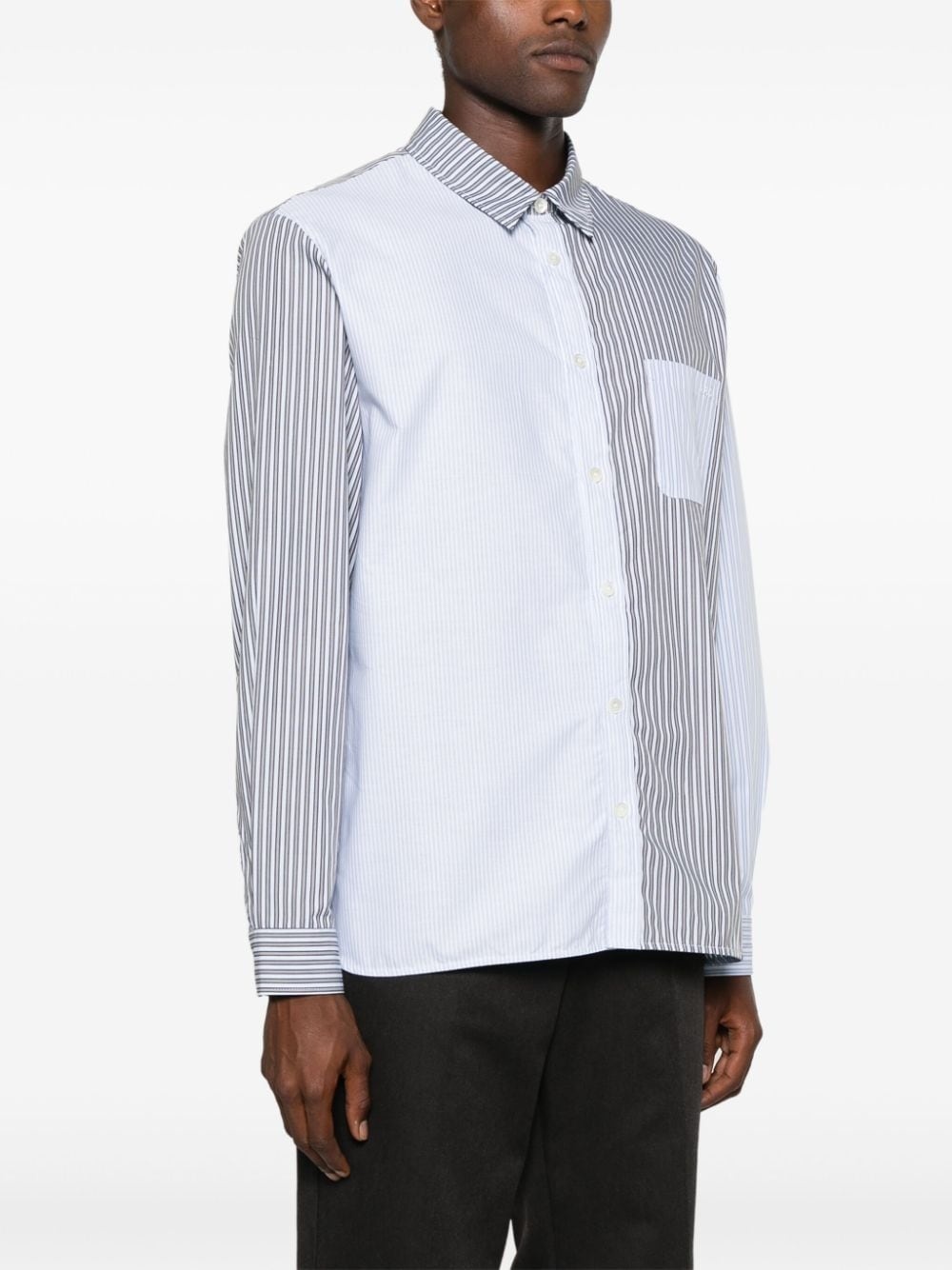 patchwork striped shirt - 3