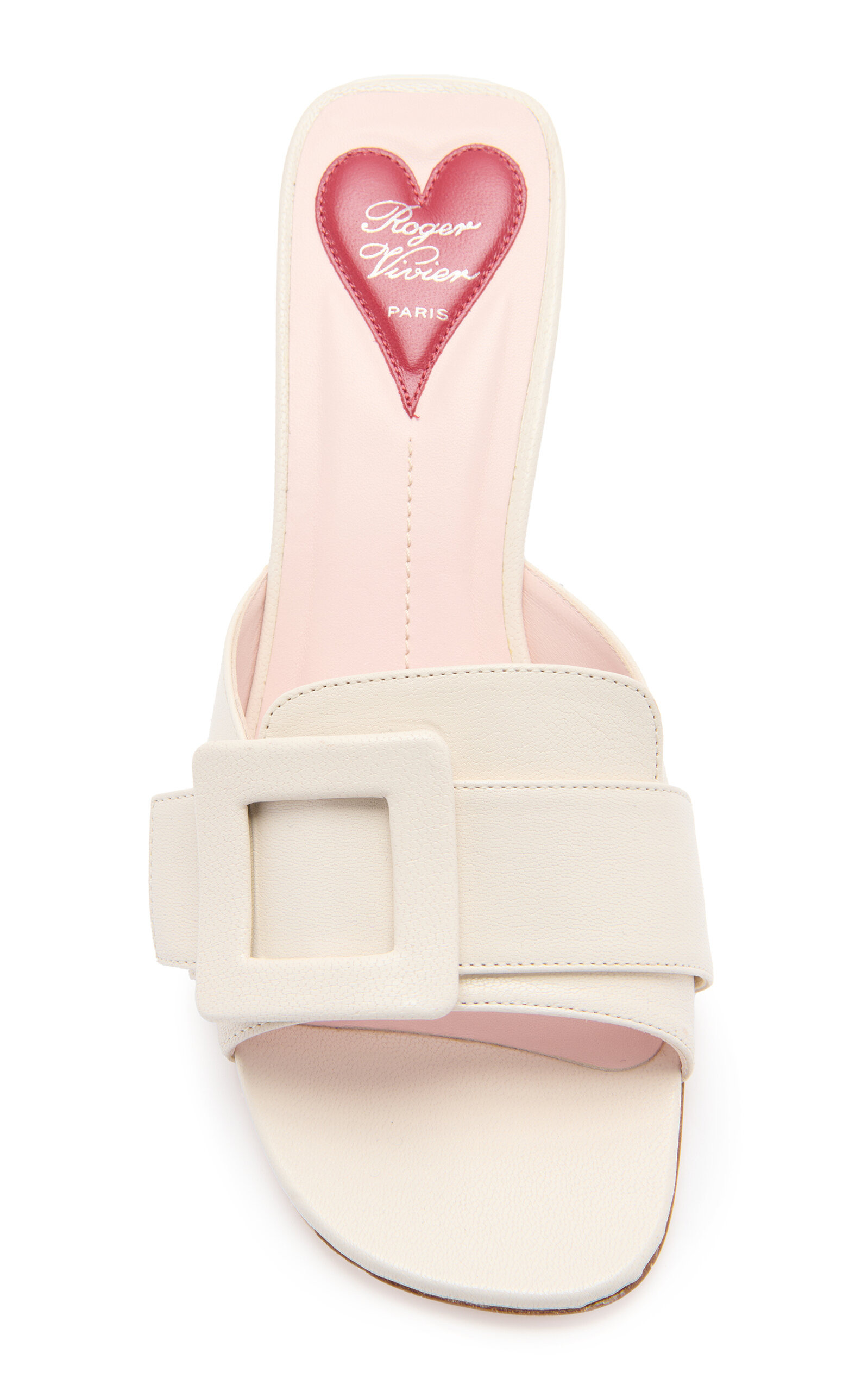 Choc Leather Mules white - 3