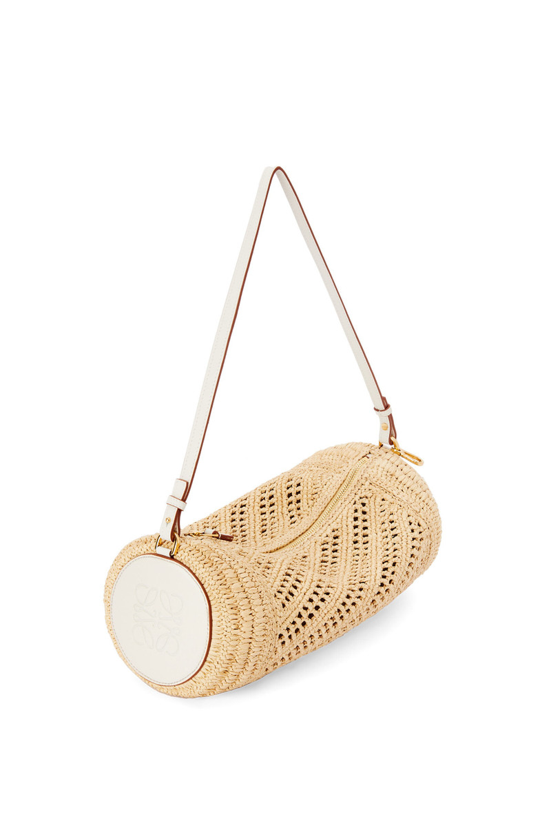 Bracelet pouch in raffia and calfskin 3