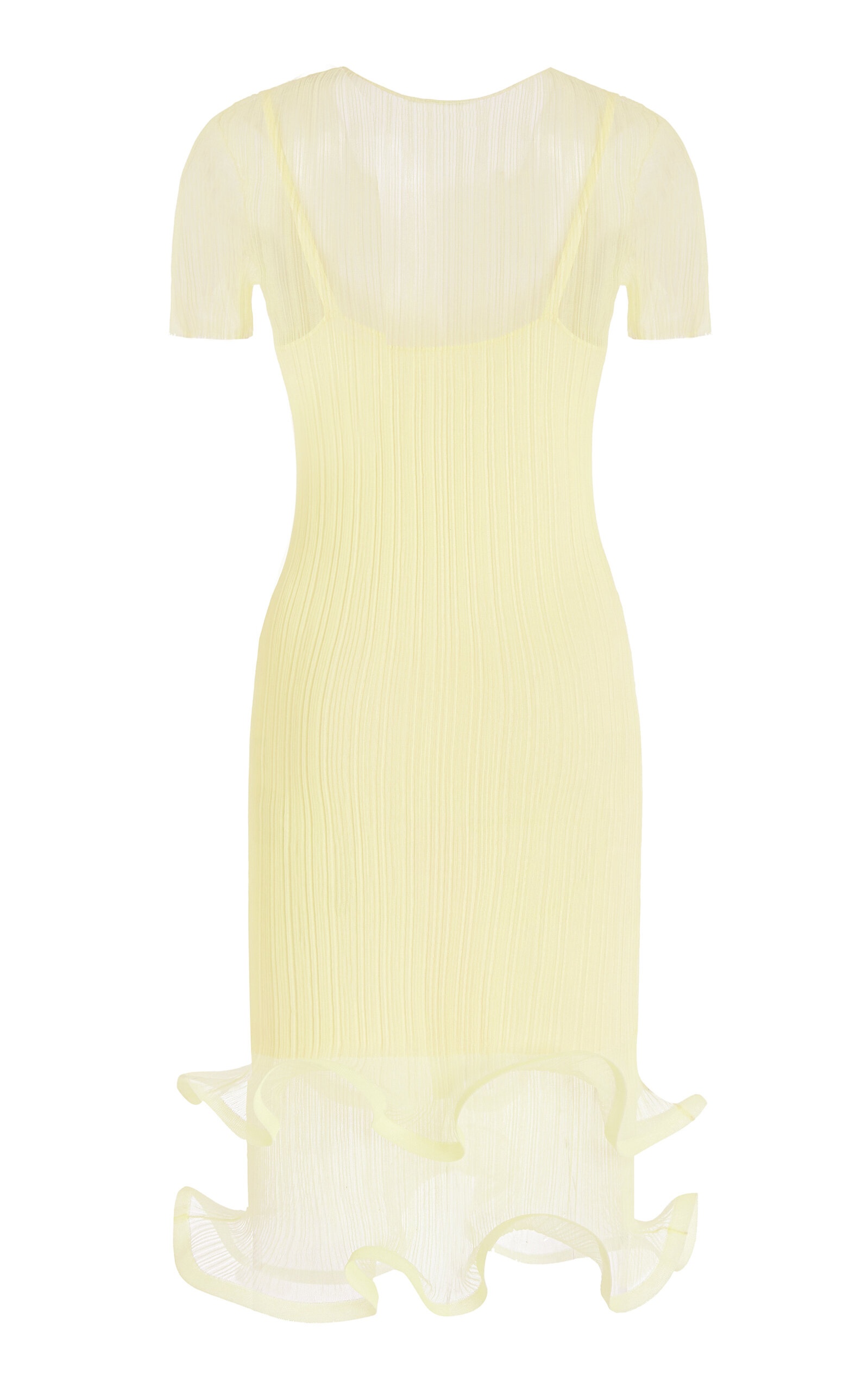 Jett Sheer Plissé Mini Dress yellow - 2