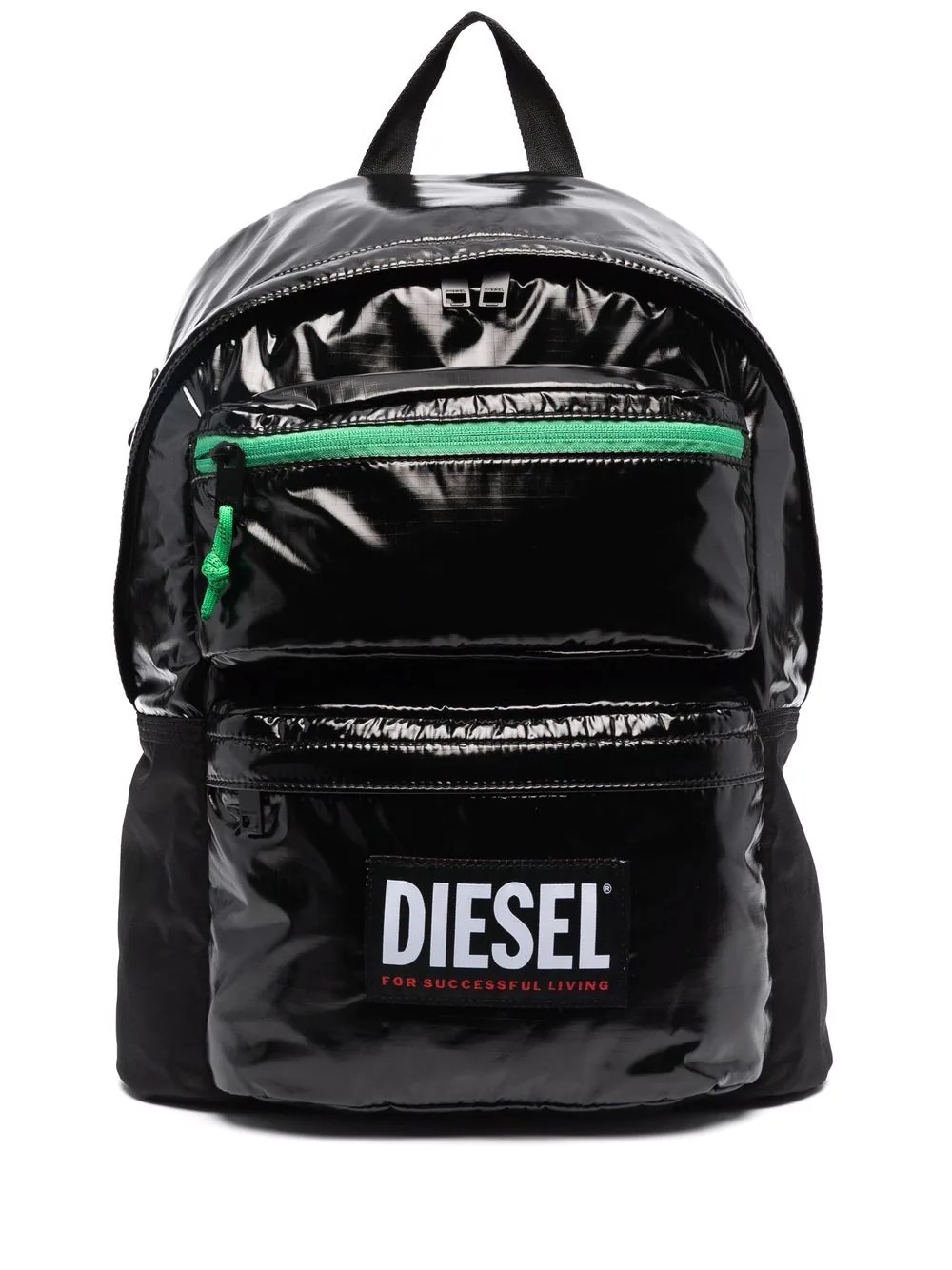 logo-print glossy backpack - 1