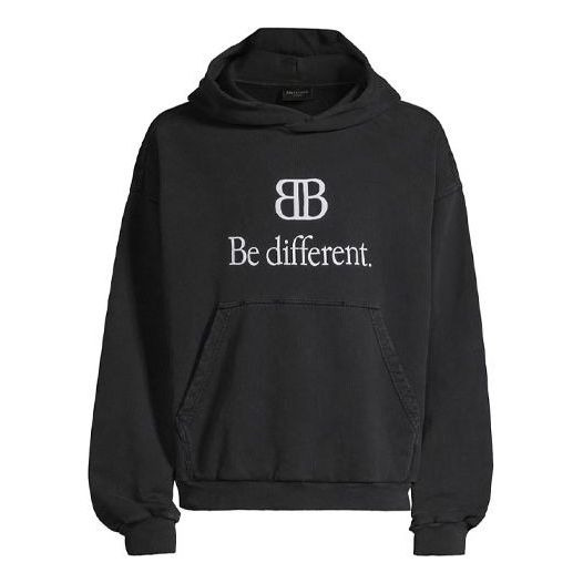 Balenciaga BB Be Different Popover Hoodie 'Black White' 720406TNVB41070 - 1
