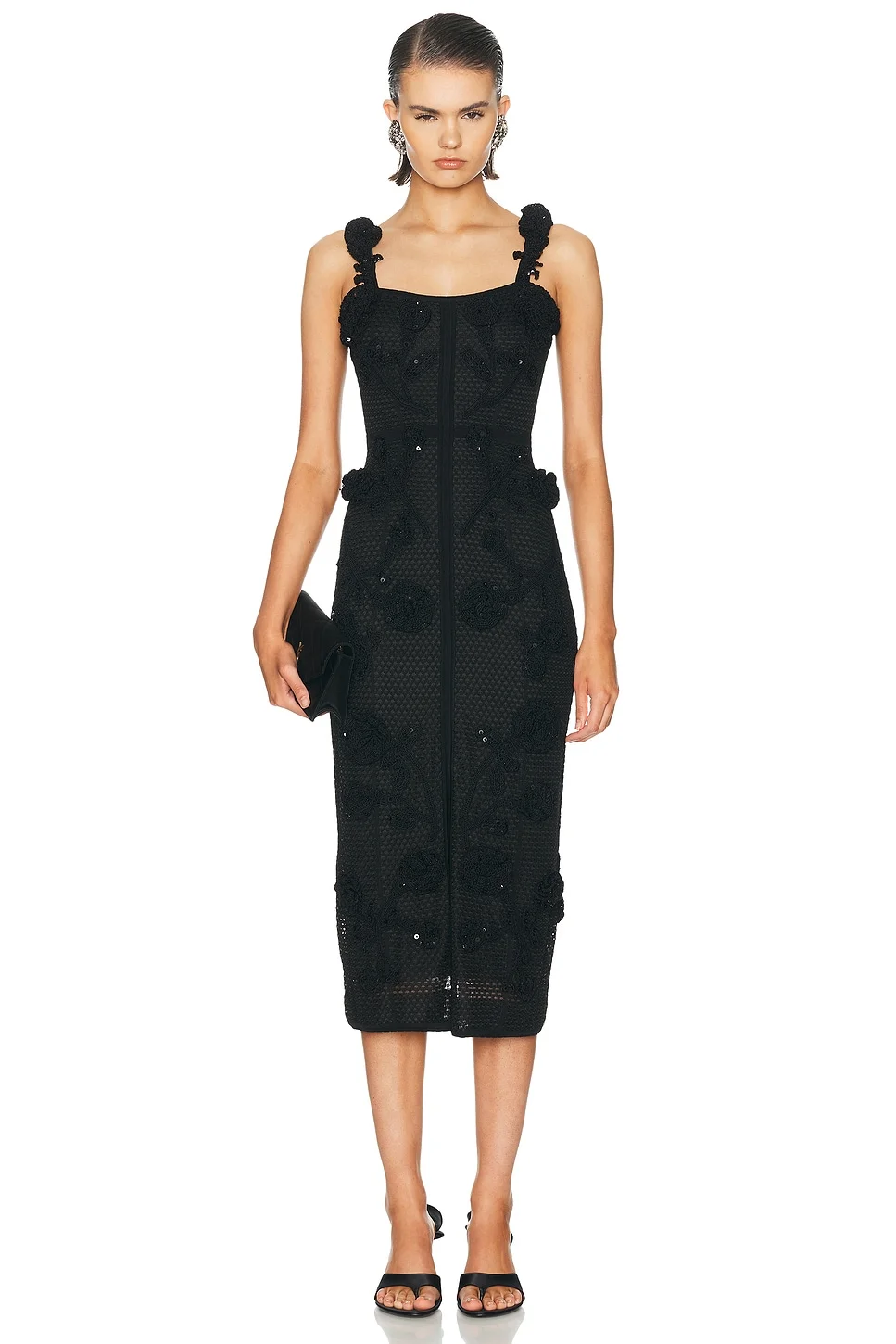 Thin Strap Crochet Dress - 1