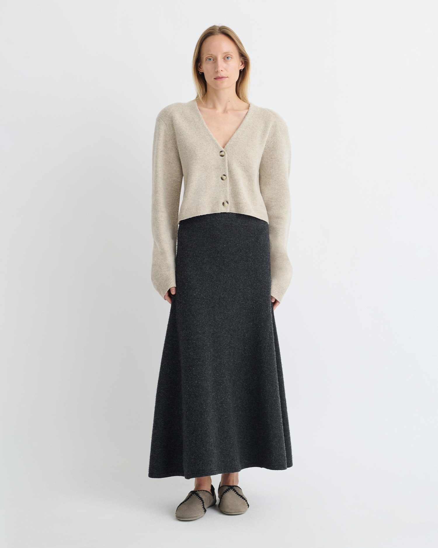 Overwashed Merino Mid-Length Skirt - 2