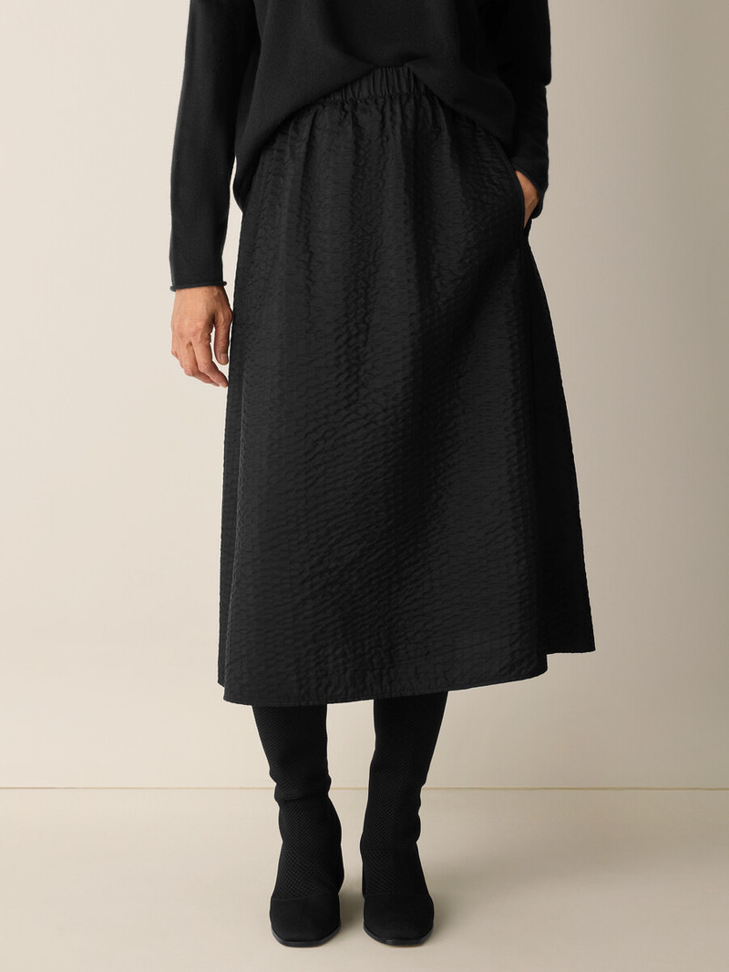 Quilted Silk A-Line Skirt 3