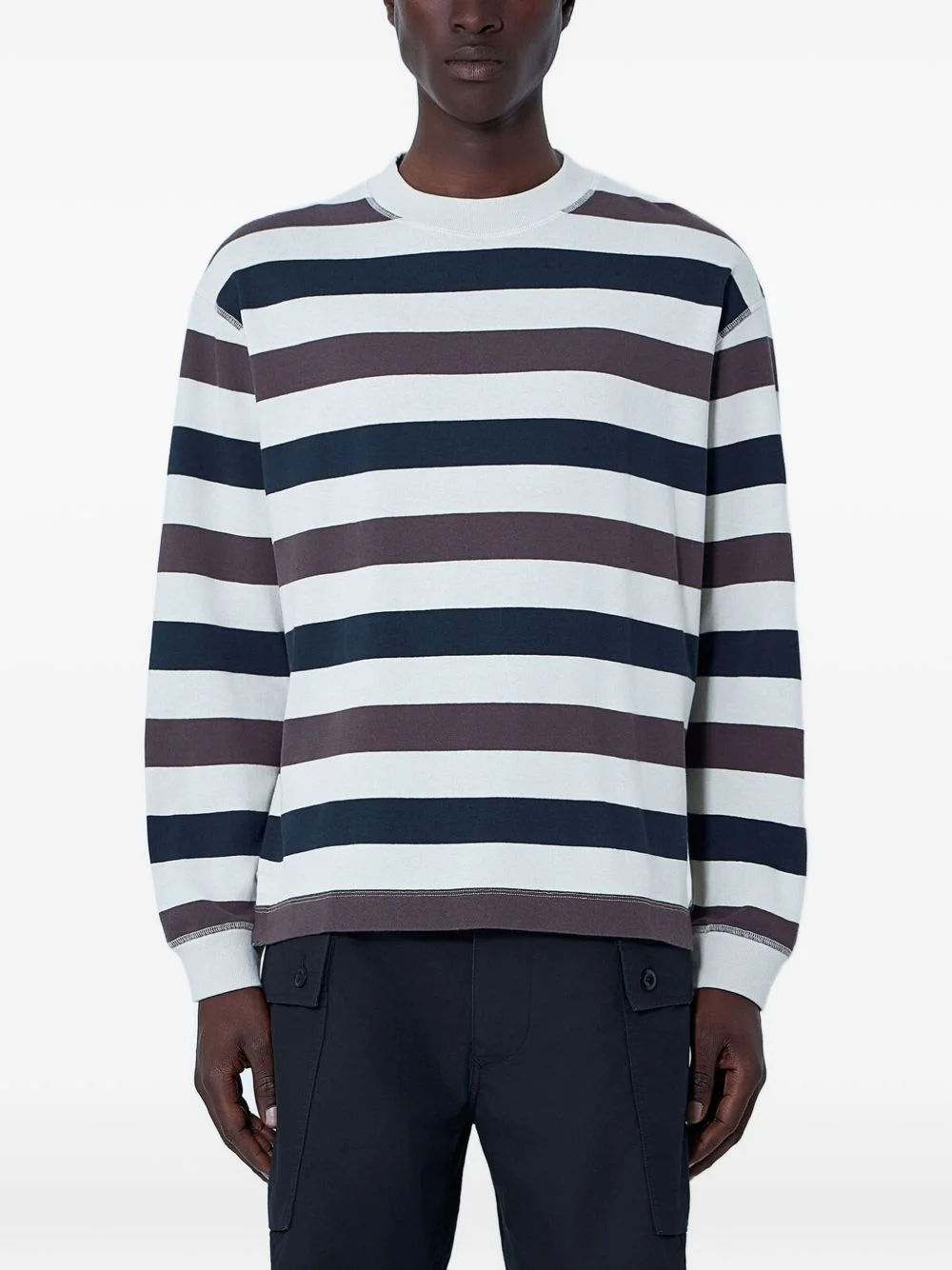 horizontal-stripe sweatshirt - 1