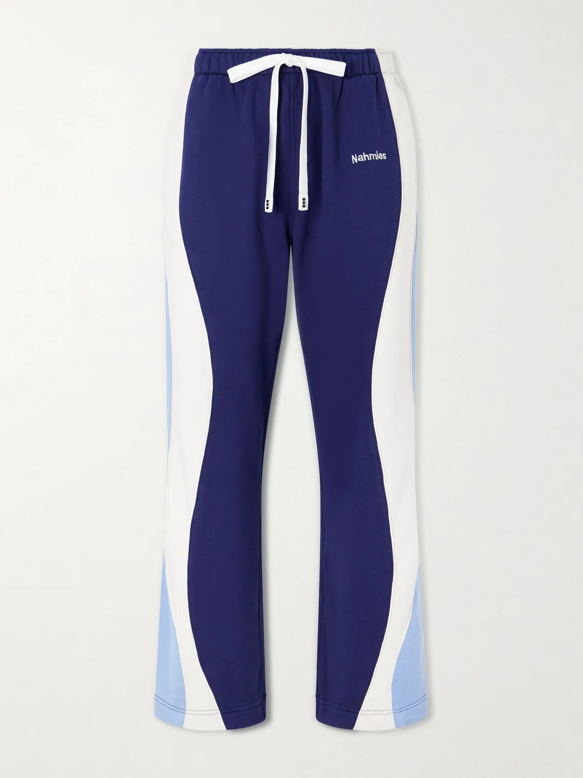 Ollie Wide-Leg Striped Cotton-Jersey Sweatpants - 1
