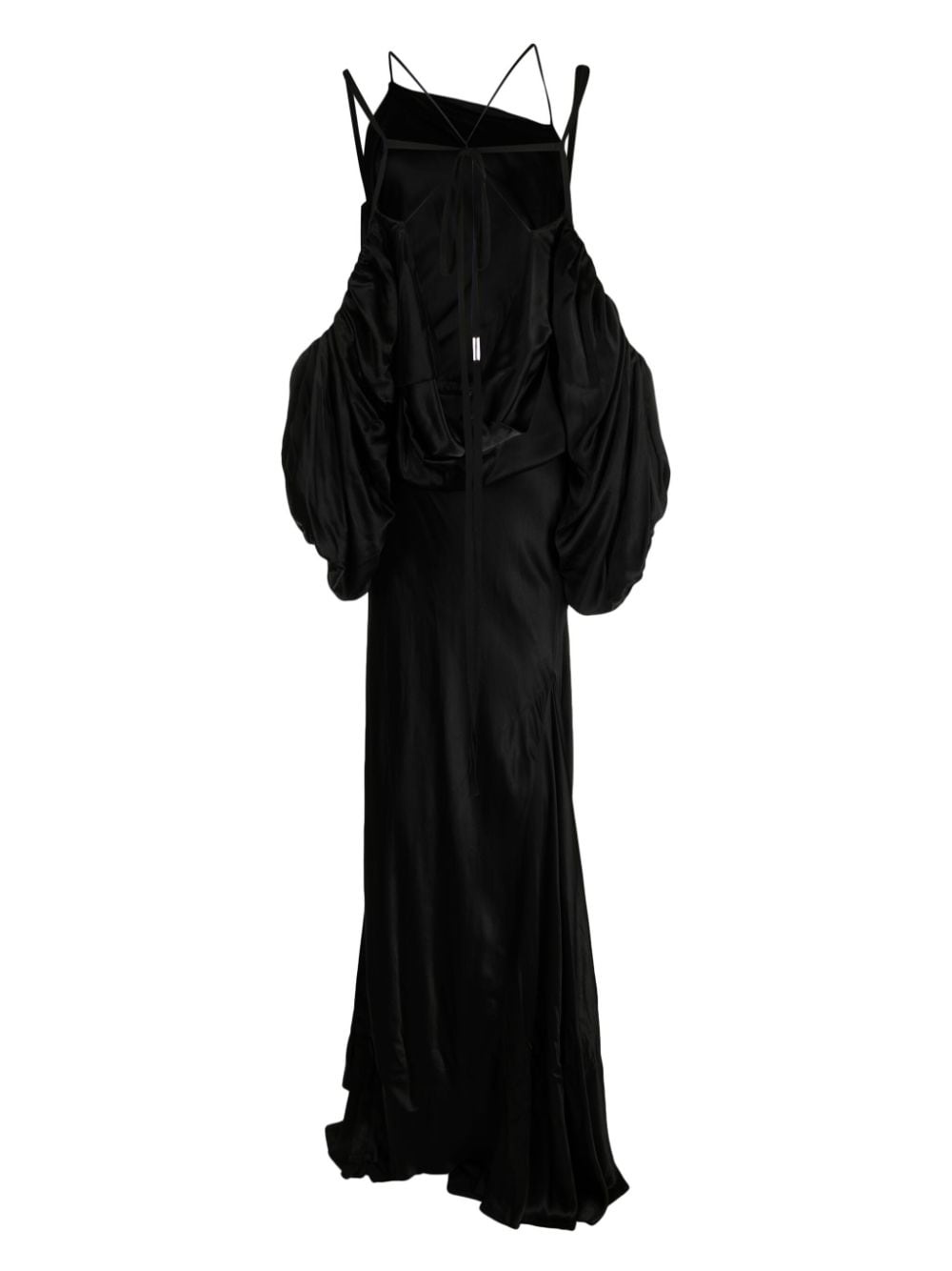 draped asymmetric gown - 2