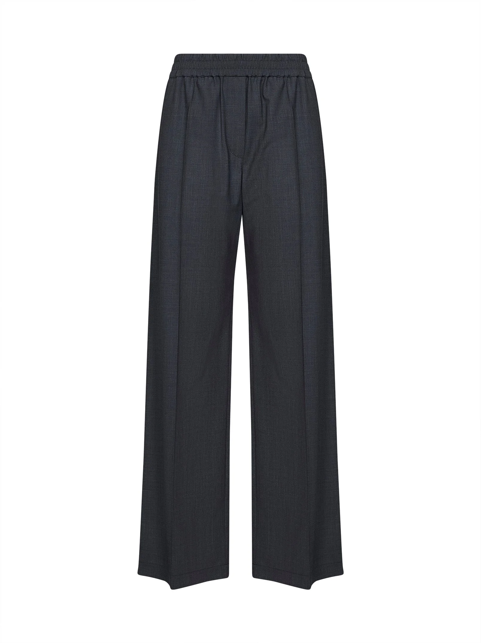 Dark grey Tropical Luxury wool Loose Track trousers - 1