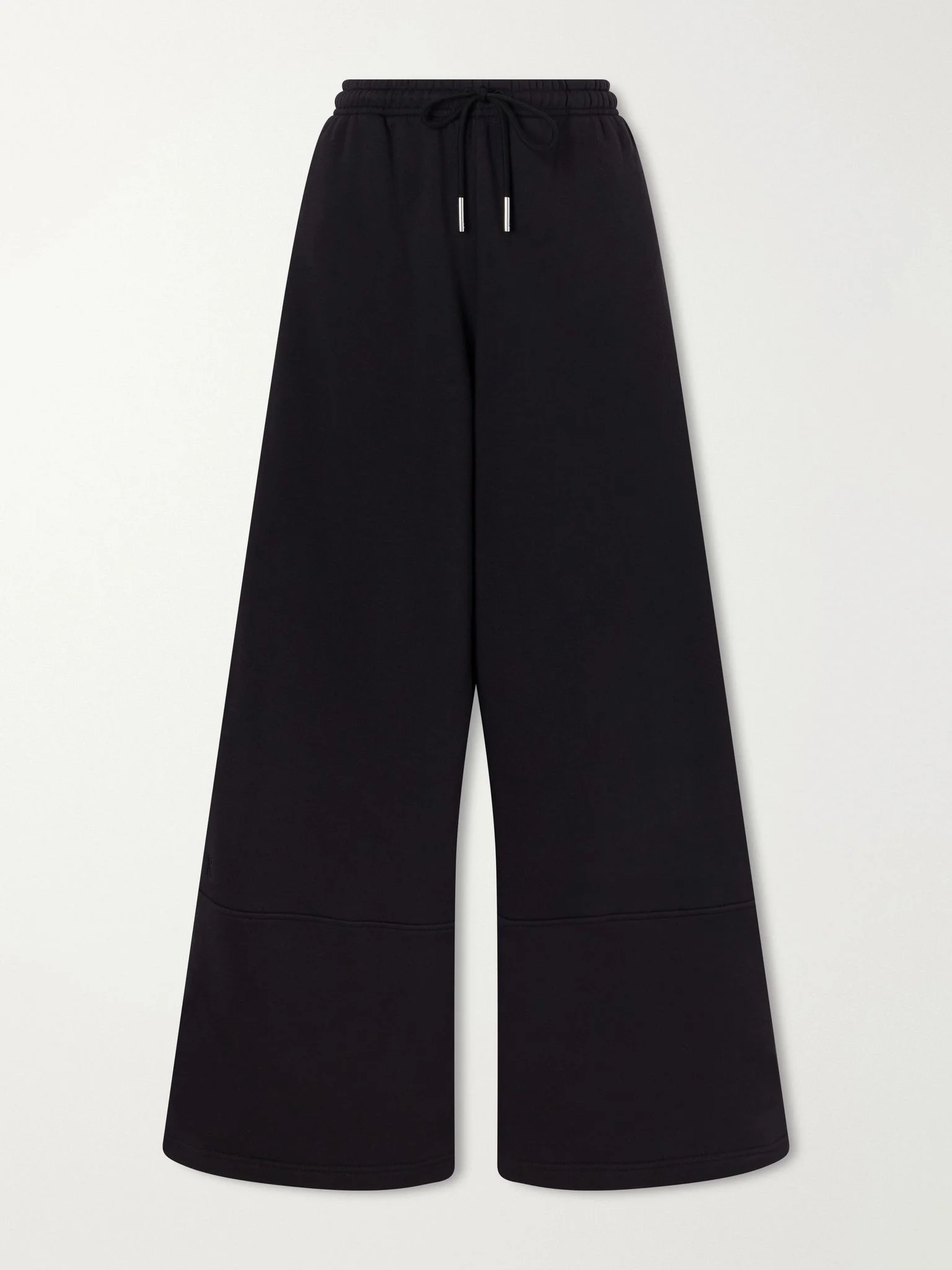 + Zendaya paneled organic cotton-blend jersey wide-leg sweatpants Black - 1