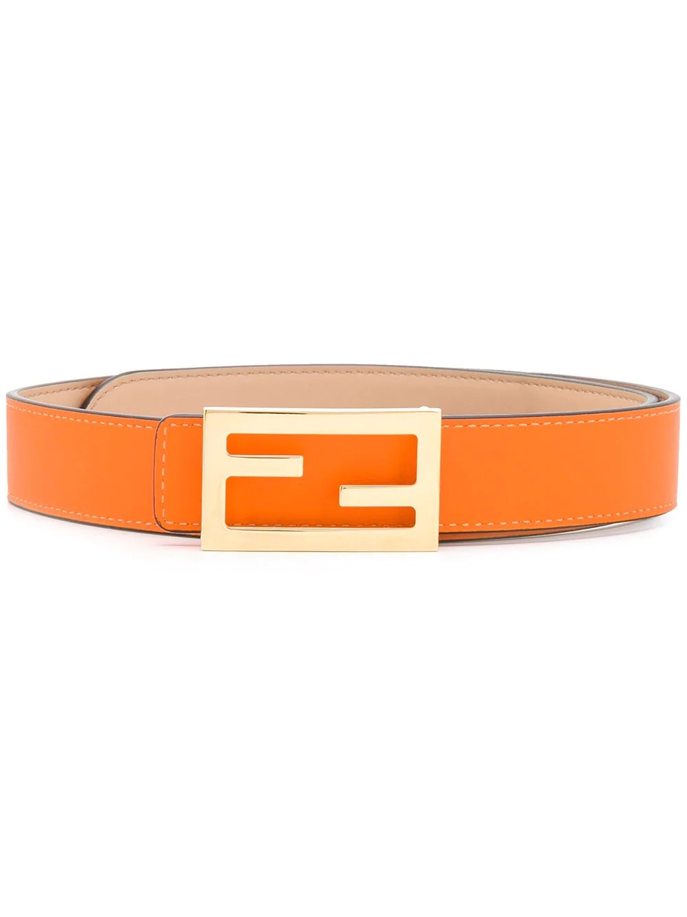 leather FF Baguette buckle belt - 1