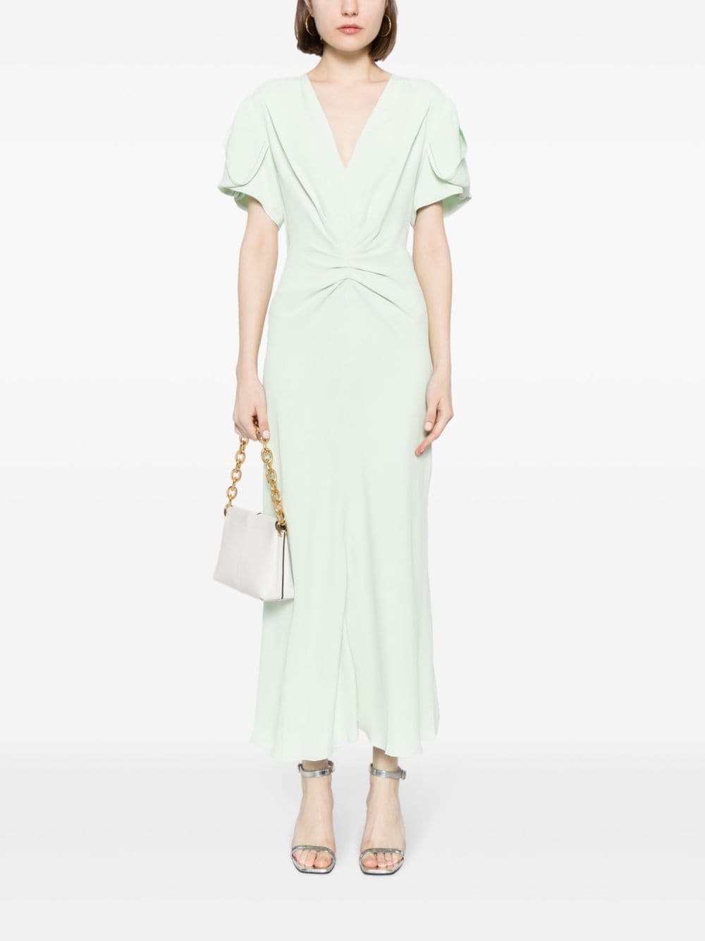 ruched-detail midi dress - 2