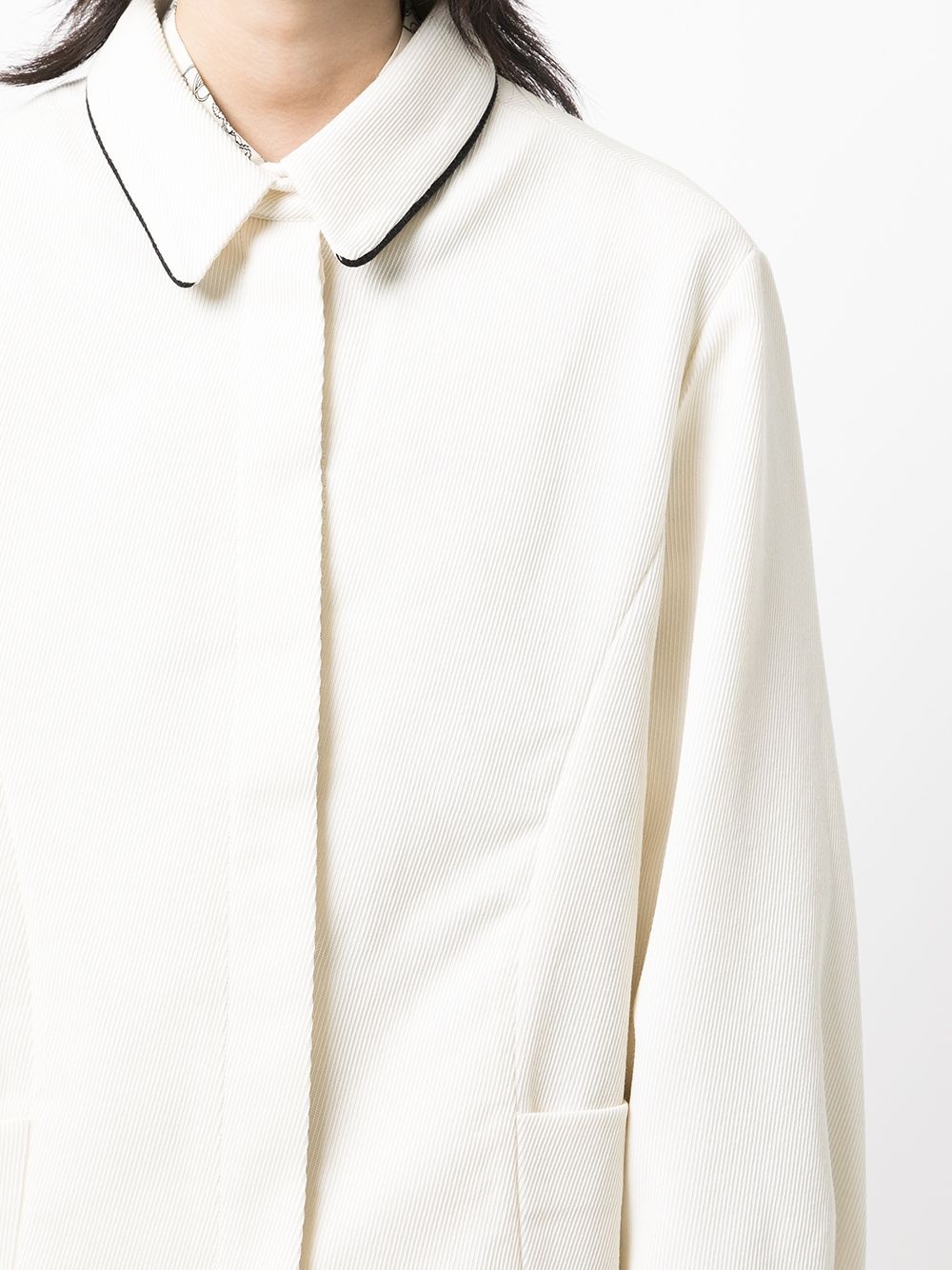 contrast trim collar jacket - 5