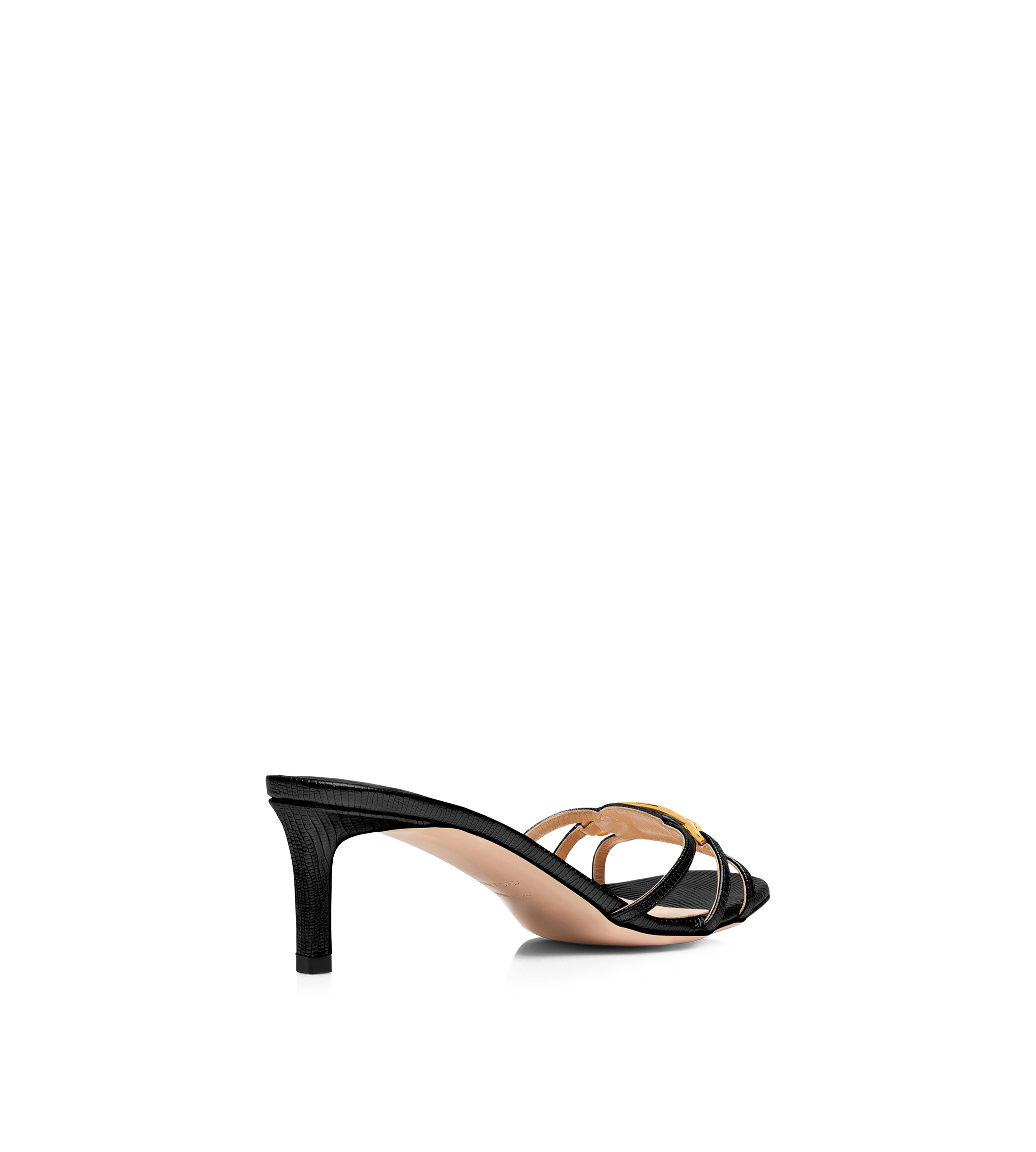 STAMPED LIZARD LEATHER WHITNEY MULE - 3