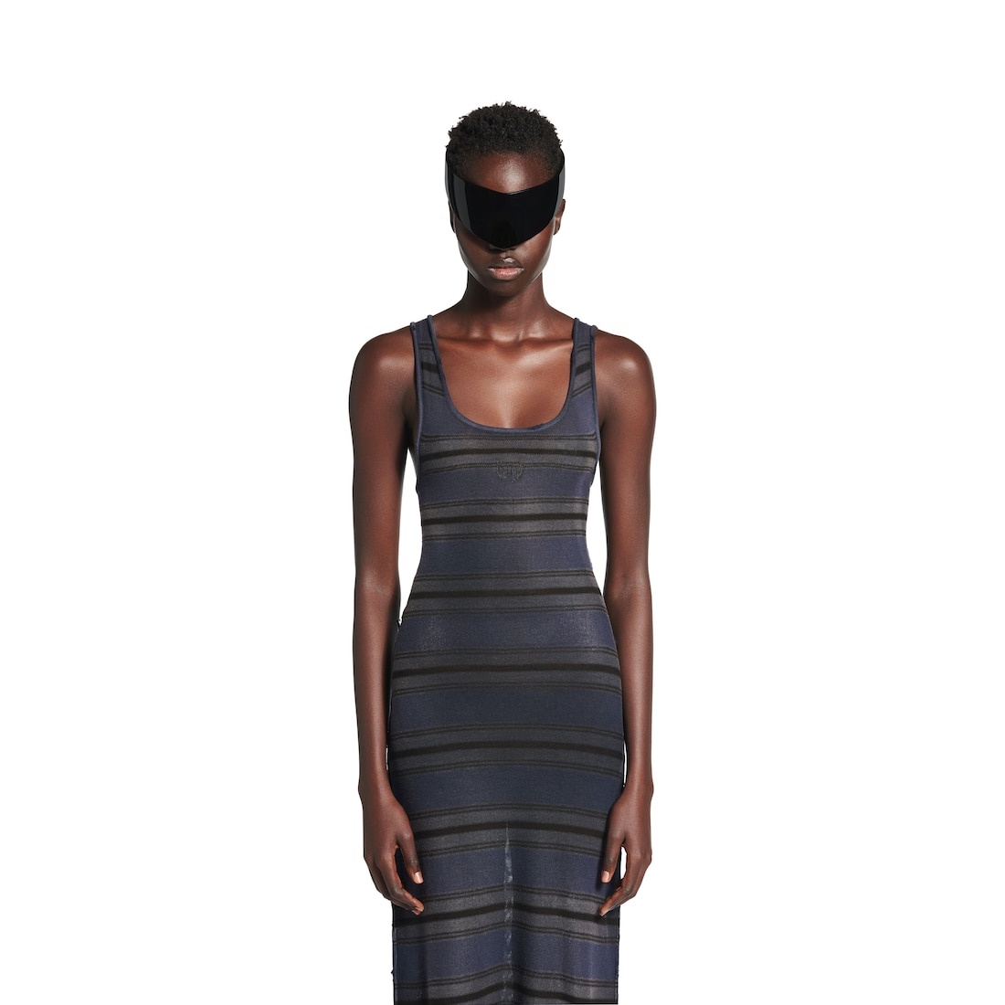 Women's Maxi Tank Top Dress in Black/multicolored - 5