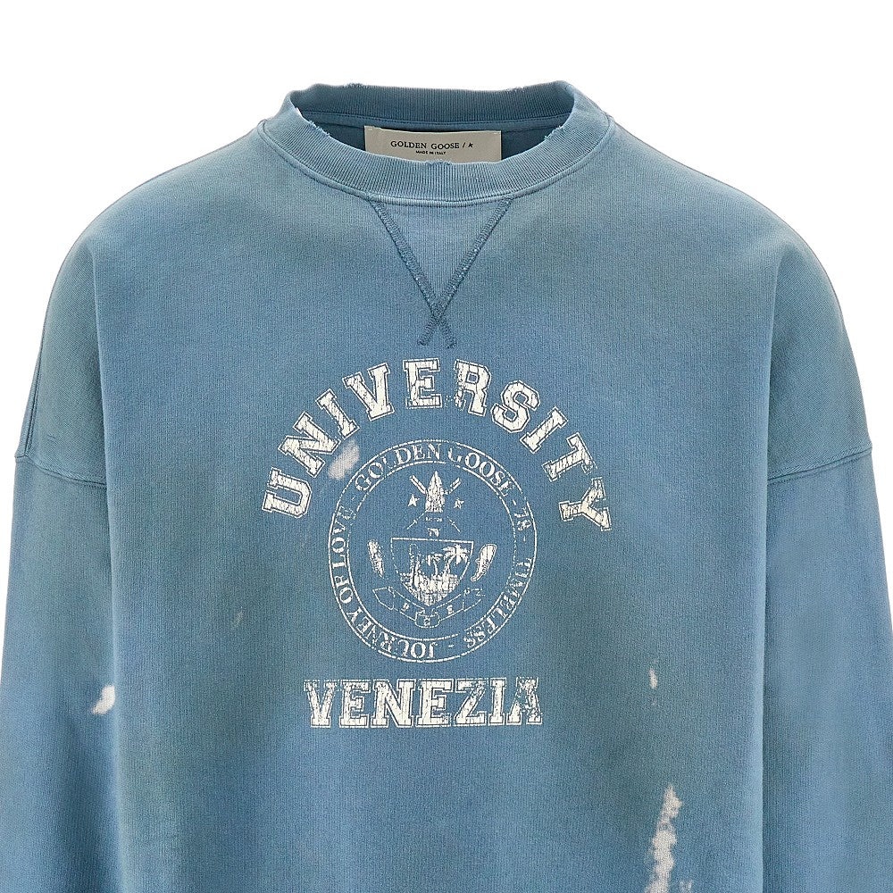 DISTRESSED SWEATSHIRT WITH COLLEGE PRINT - 2