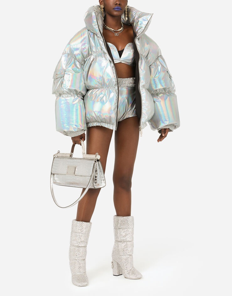 Holographic-effect technical nylon down jacket - 6