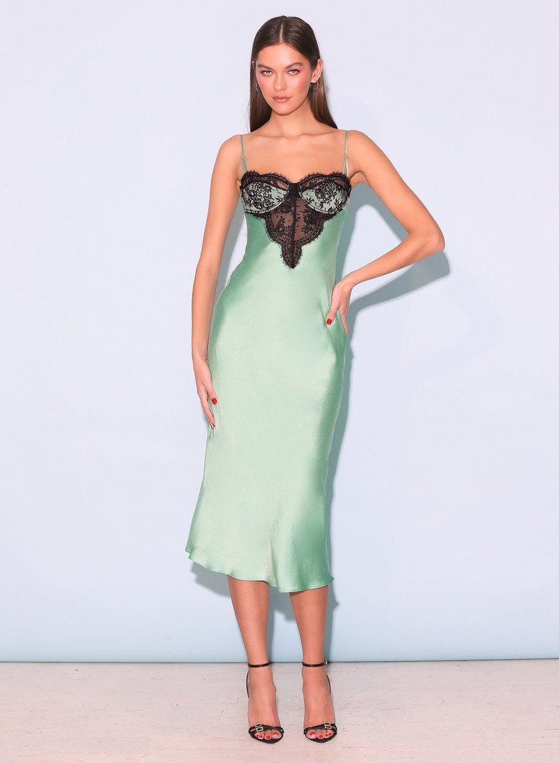 Fleur du Mal Frankie Lace Cupped Slip Dress outlook