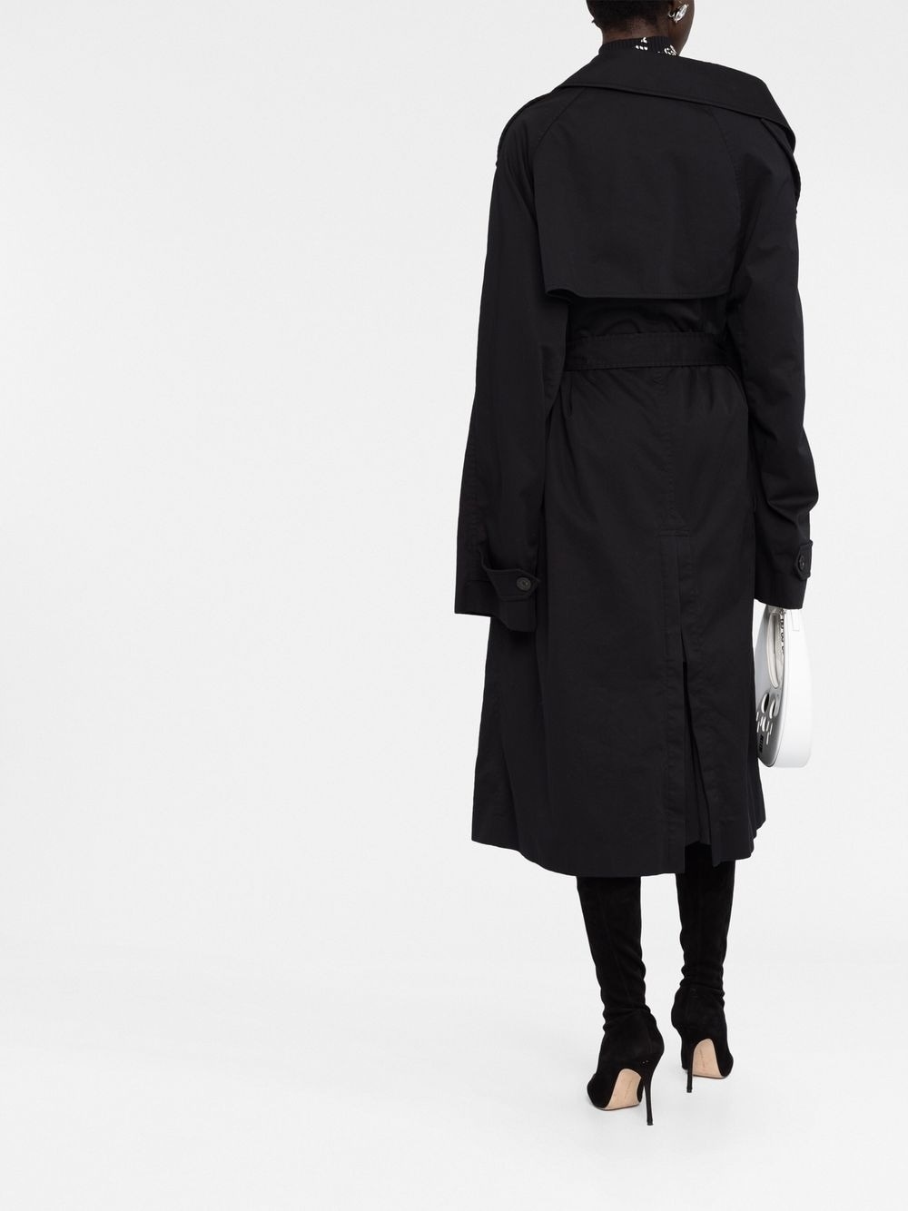 off-shoulder trench coat - 4