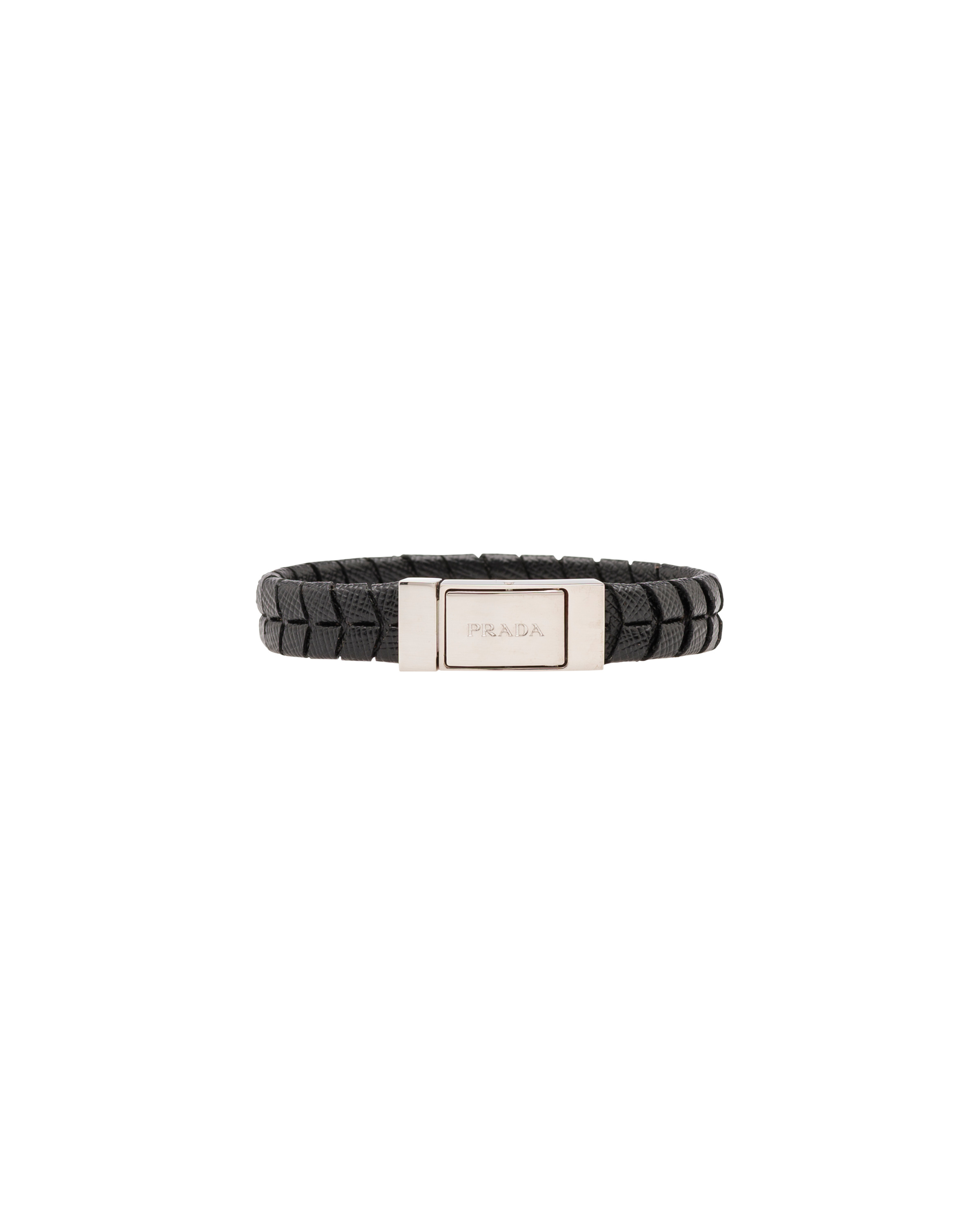 Prada Braided Saffiano Leather Bracelet REVERSIBLE