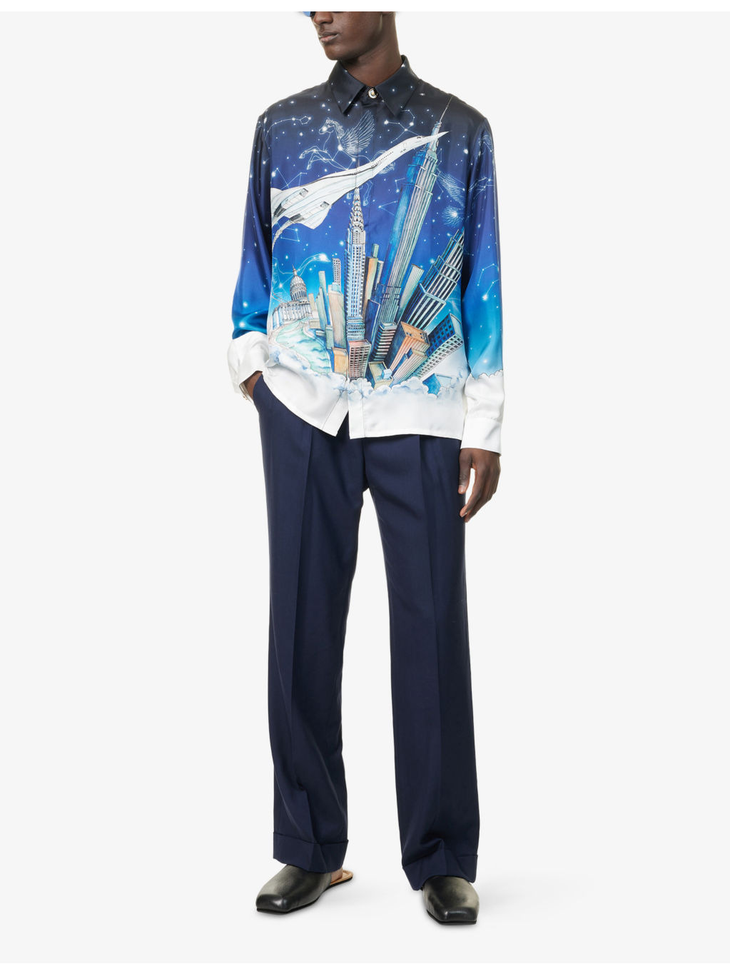 Vol de Nuit Classic Long-Sleeve Silk Shirt - 2