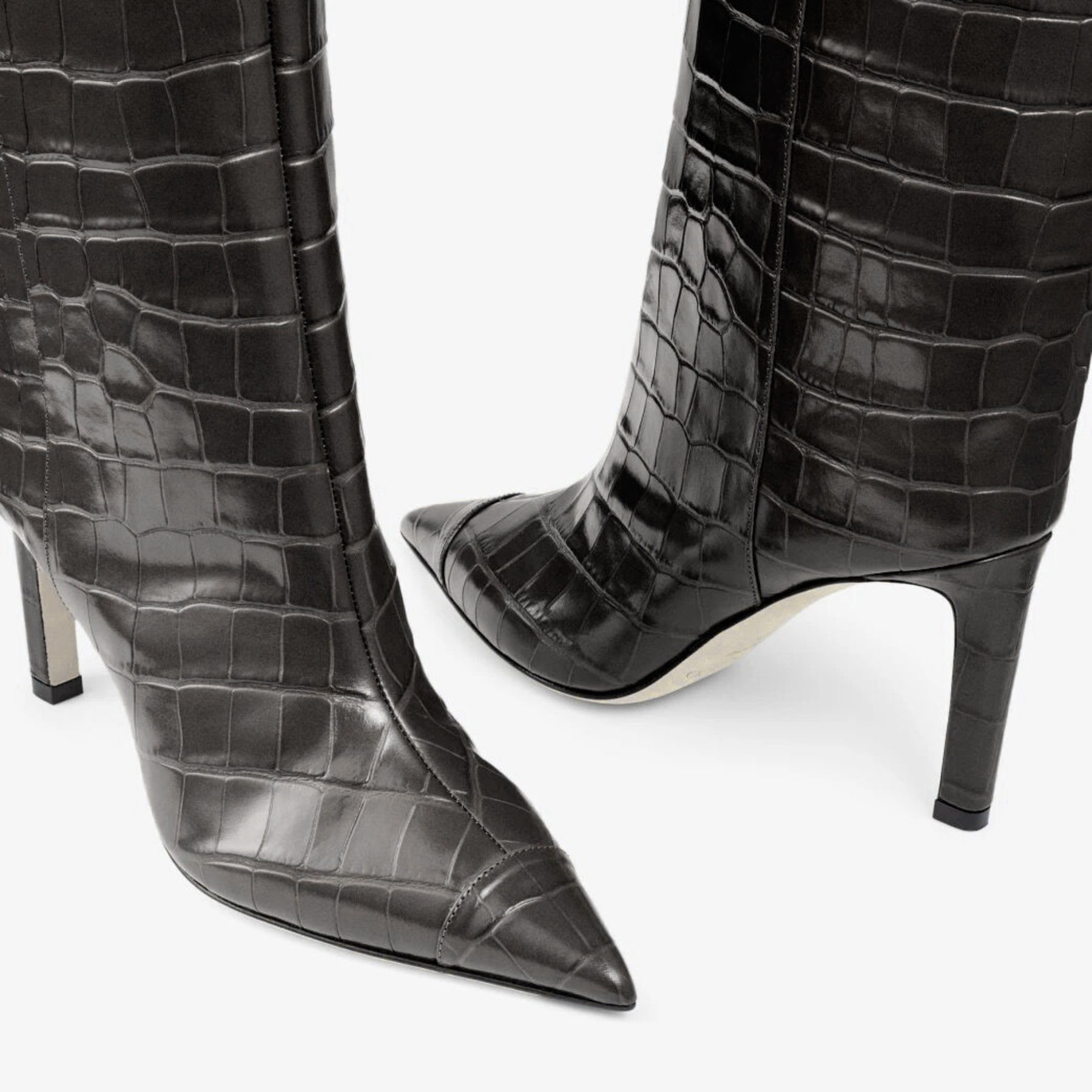 Alizze Knee Boot 85
Black Croc-Embossed Leather Knee-High Boots - 3