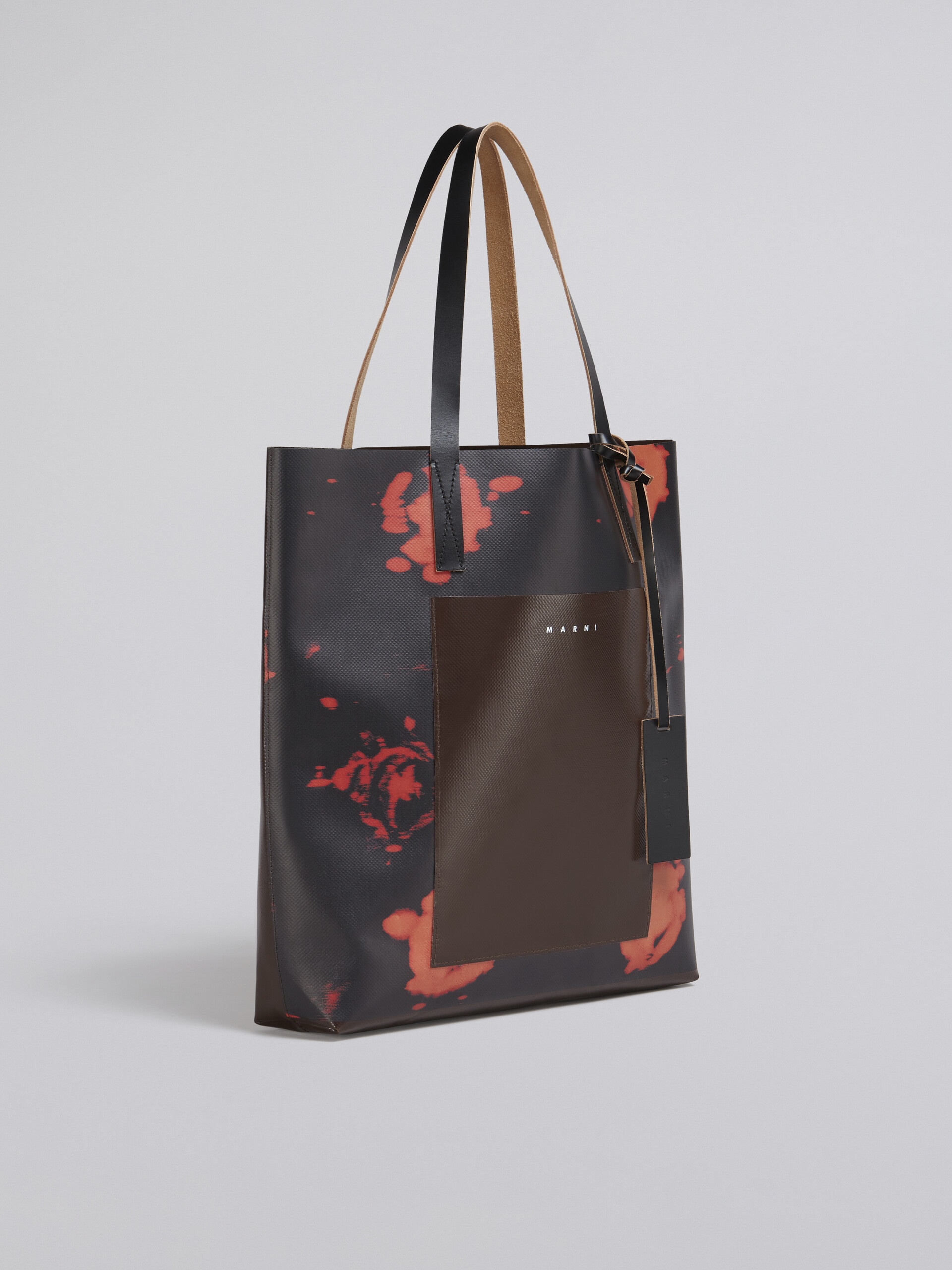 BLACK FADED ROSES PRINT PVC BAG - 6