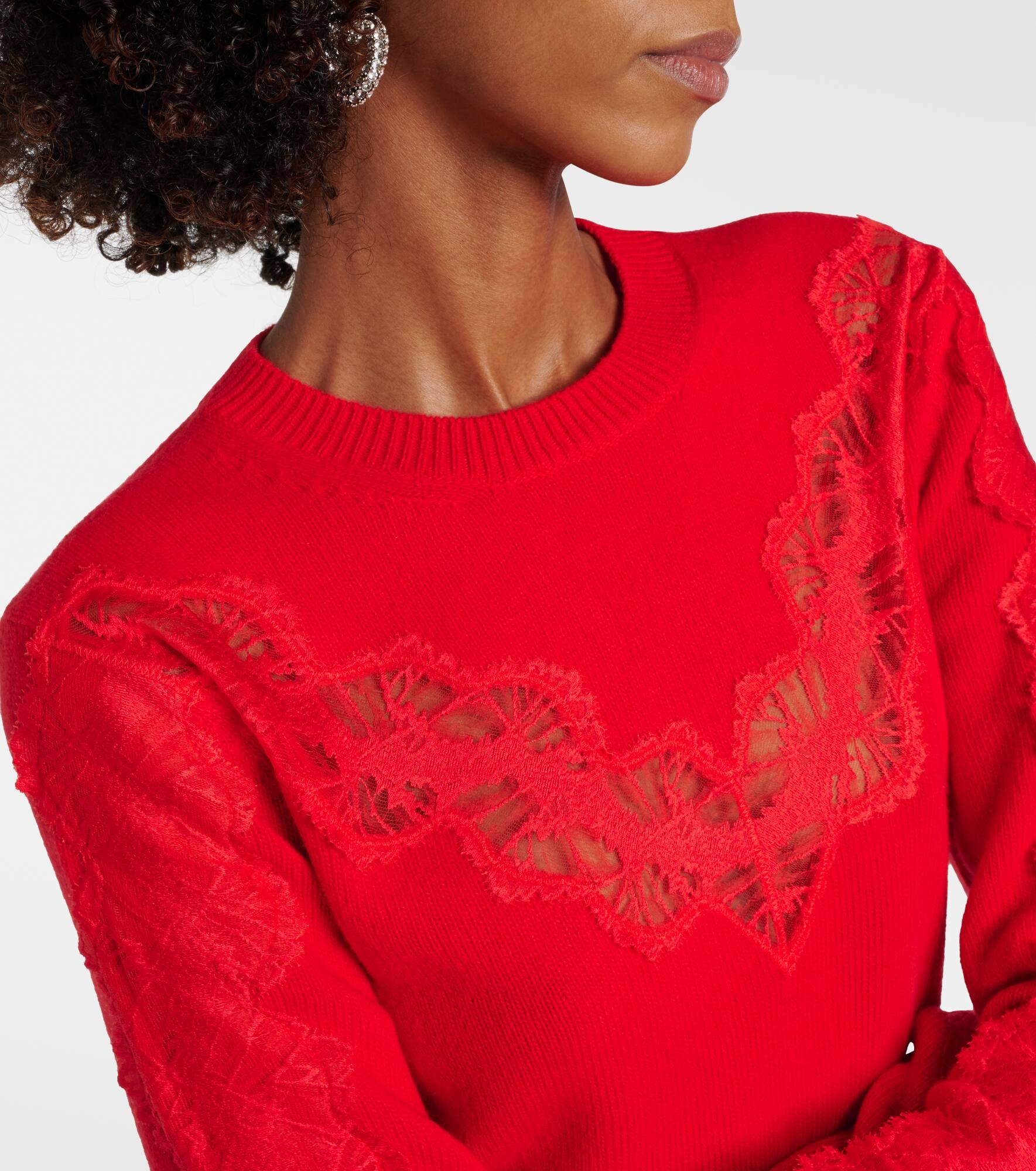 Lace-trimmed wool sweater - 5