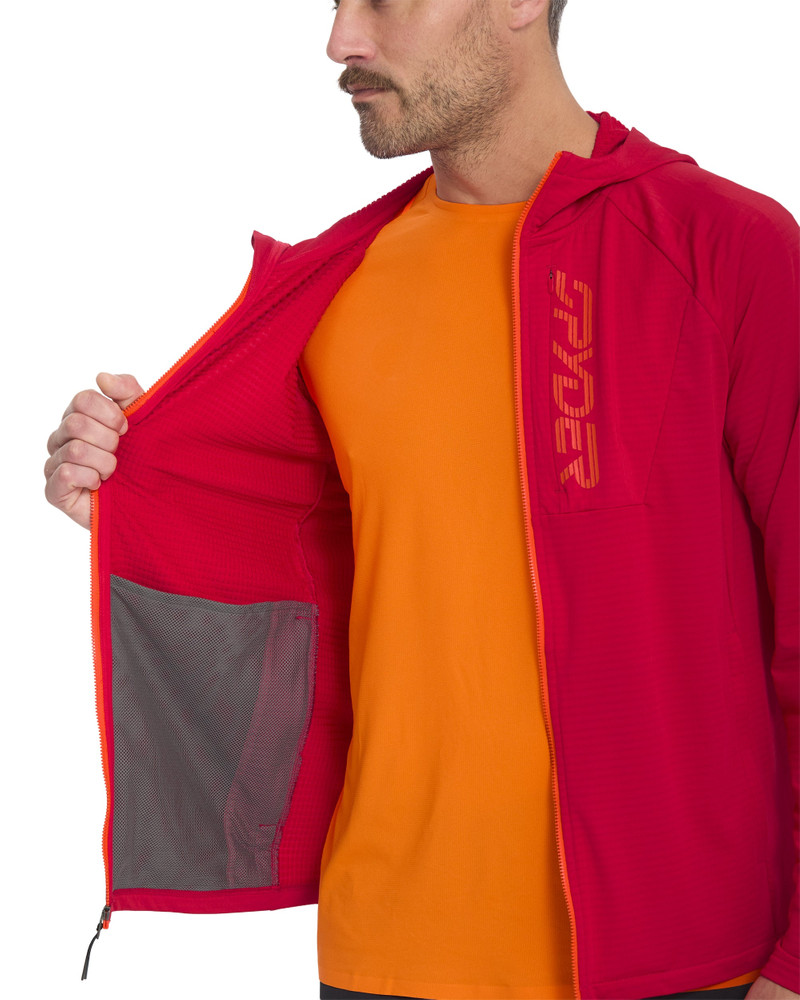 SPYDER Men's GridWeb™ Fleece Hoodie - Spyder Red outlook