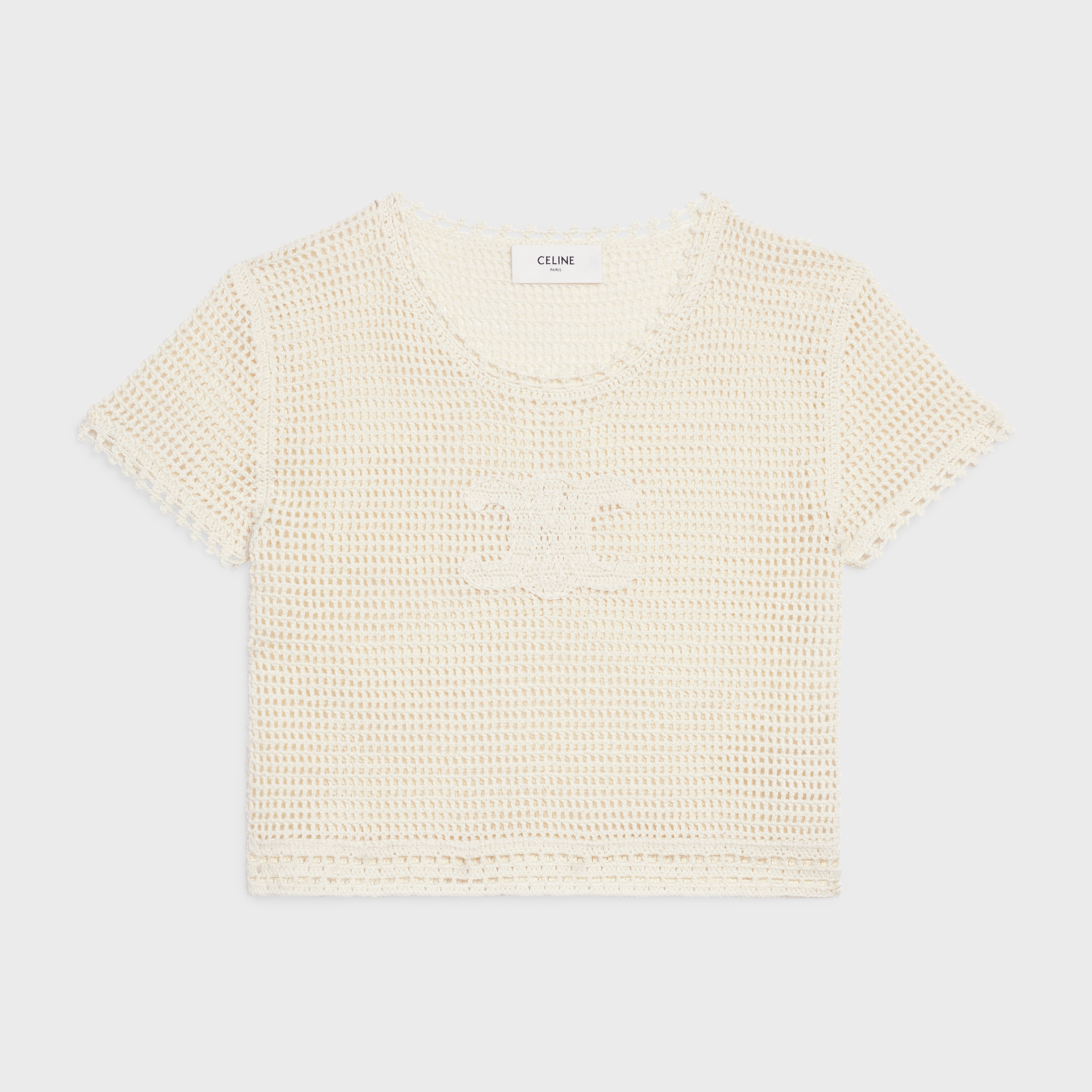 TRIOMPHE T-SHIRT IN CROCHETED COTTON - 1
