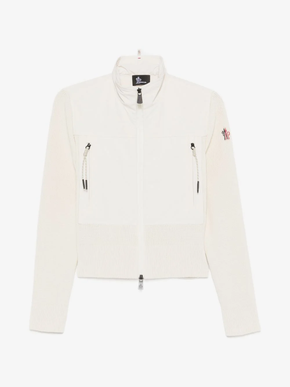 padded zip-up cotton cardigan - 1