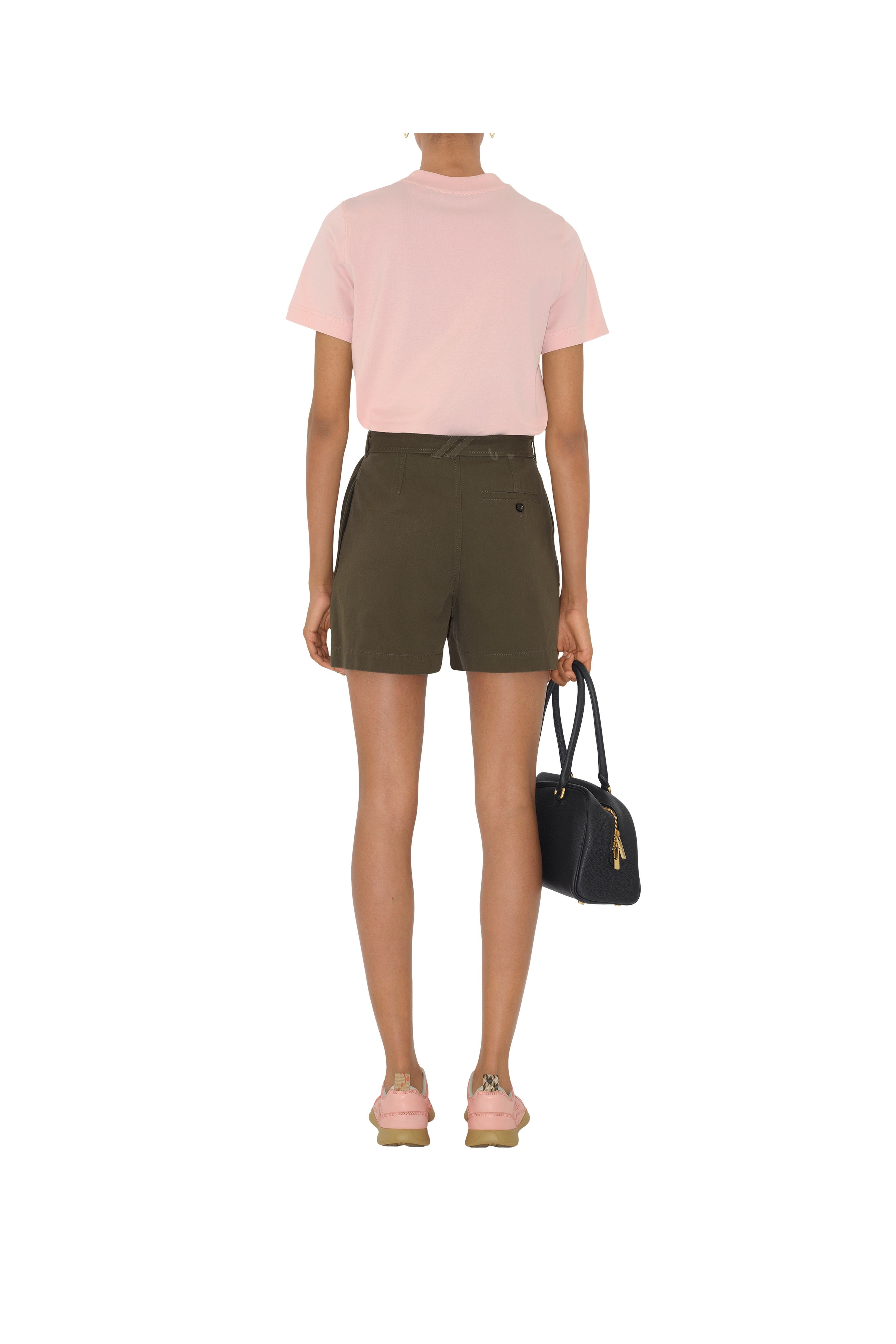 burberry Gabardine Belted Shorts in Military at Nordstrom - 4