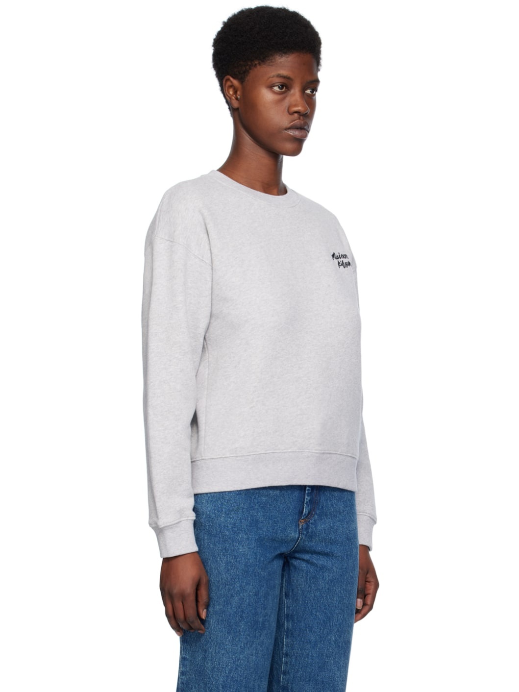 Gray 'Maison Kitsuné' Handwriting Sweatshirt - 2