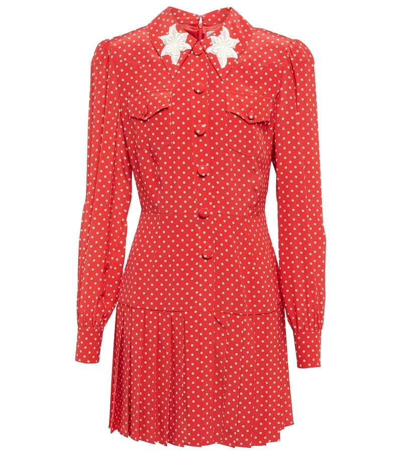 Polka-dot pleated minidress - 1
