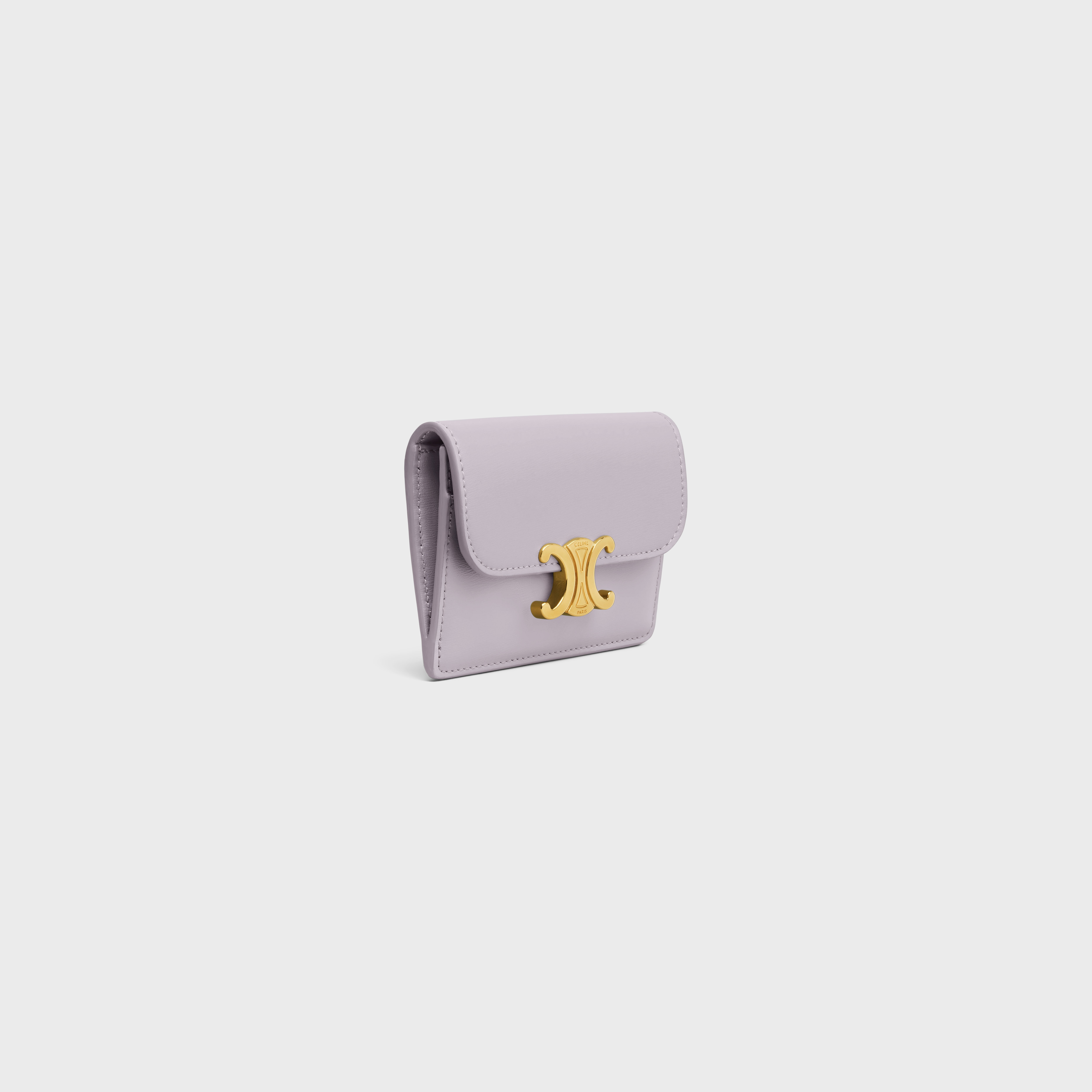 CARD HOLDER WITH FLAP TRIOMPHE in Shiny calfskin - 2