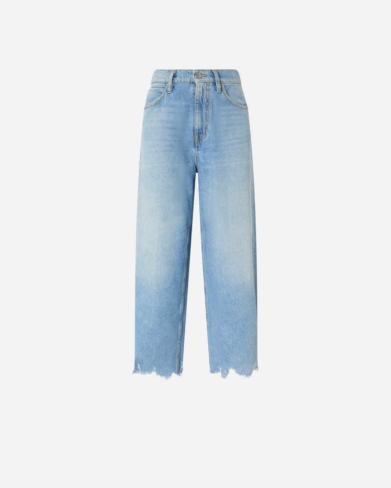 BAGGY JEANS WITH FRAYED HEM - 1