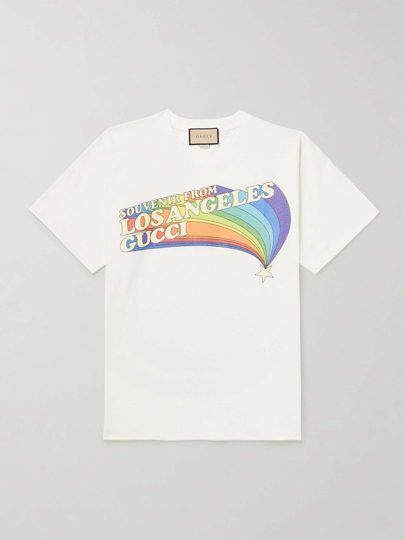 Glittered Logo-Print Cotton-Jersey T-Shirt - 1