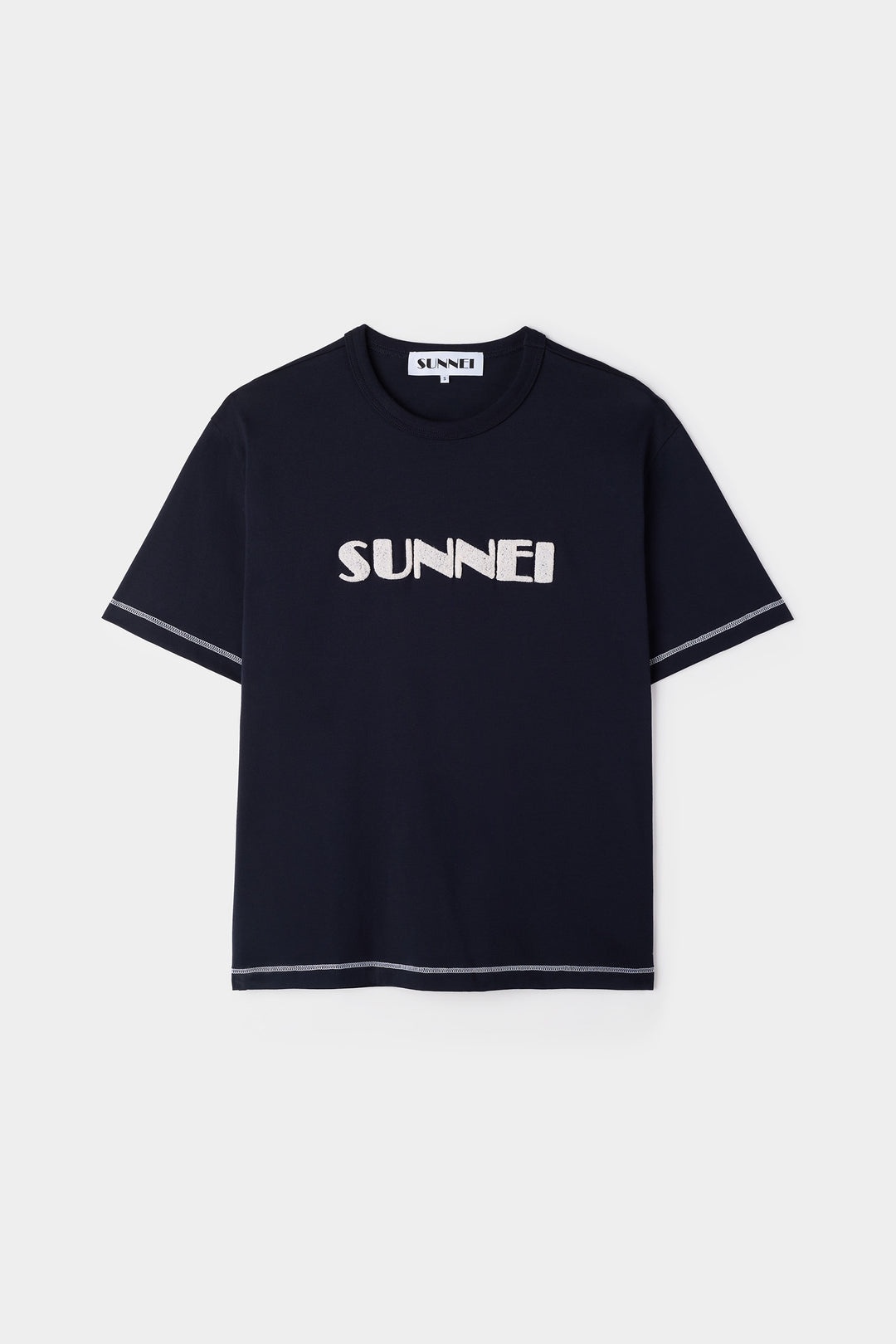 BIG LOGO BOUCLE CLASSIC T-SHIRT / blue SUNNEI & off white - 2
