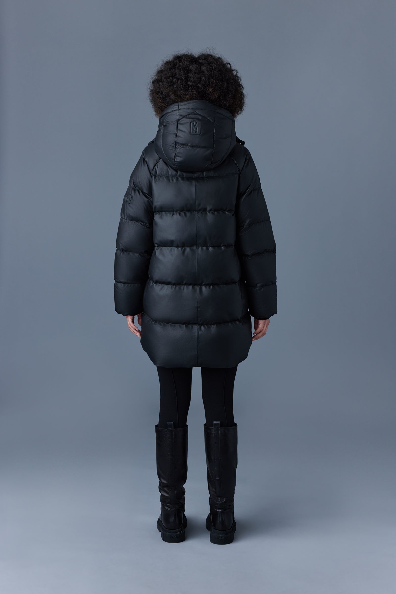 KARSYN (R) Leather down jacket with removable hood - 4