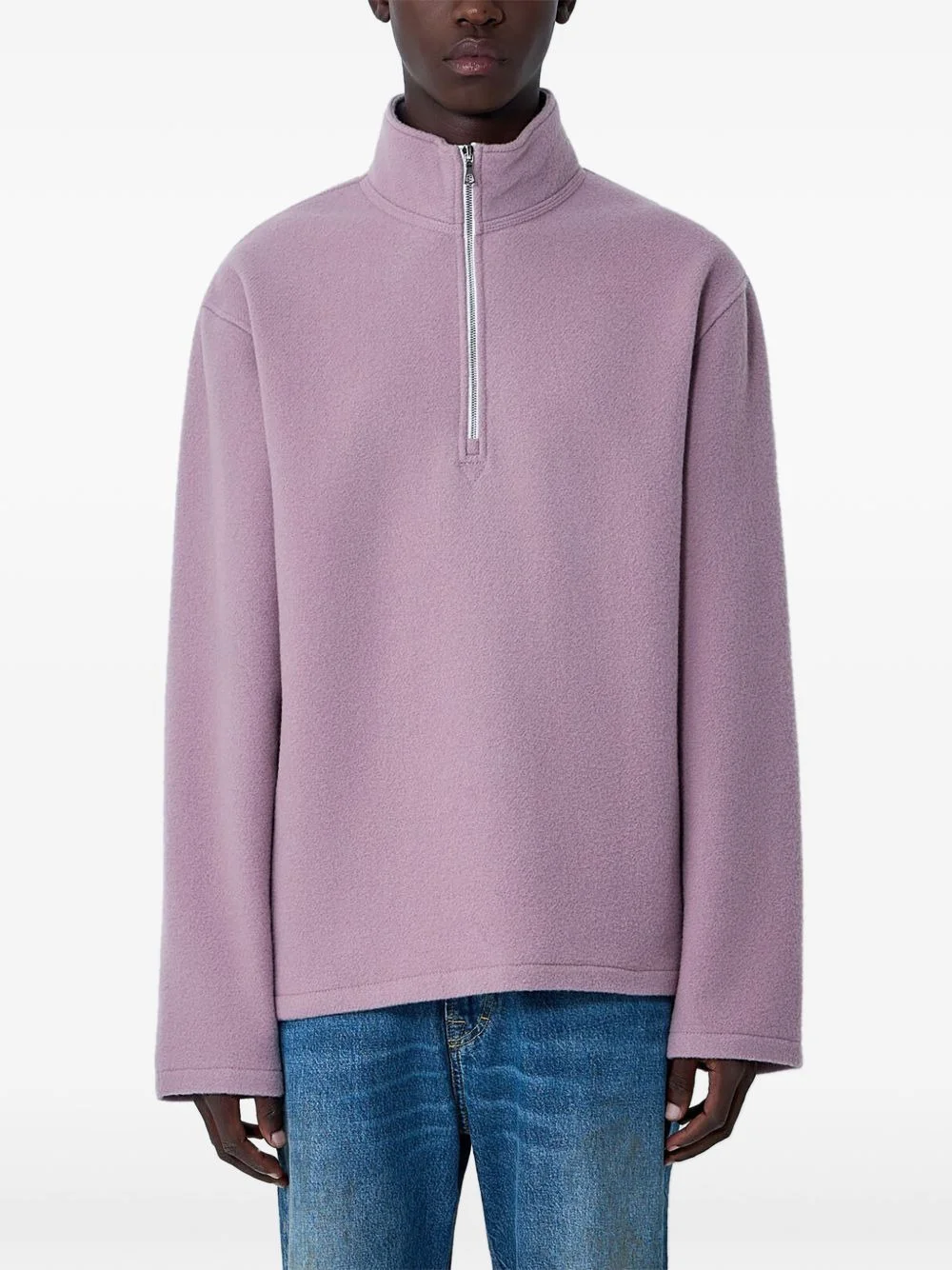 zip-collar sweatshirt - 1