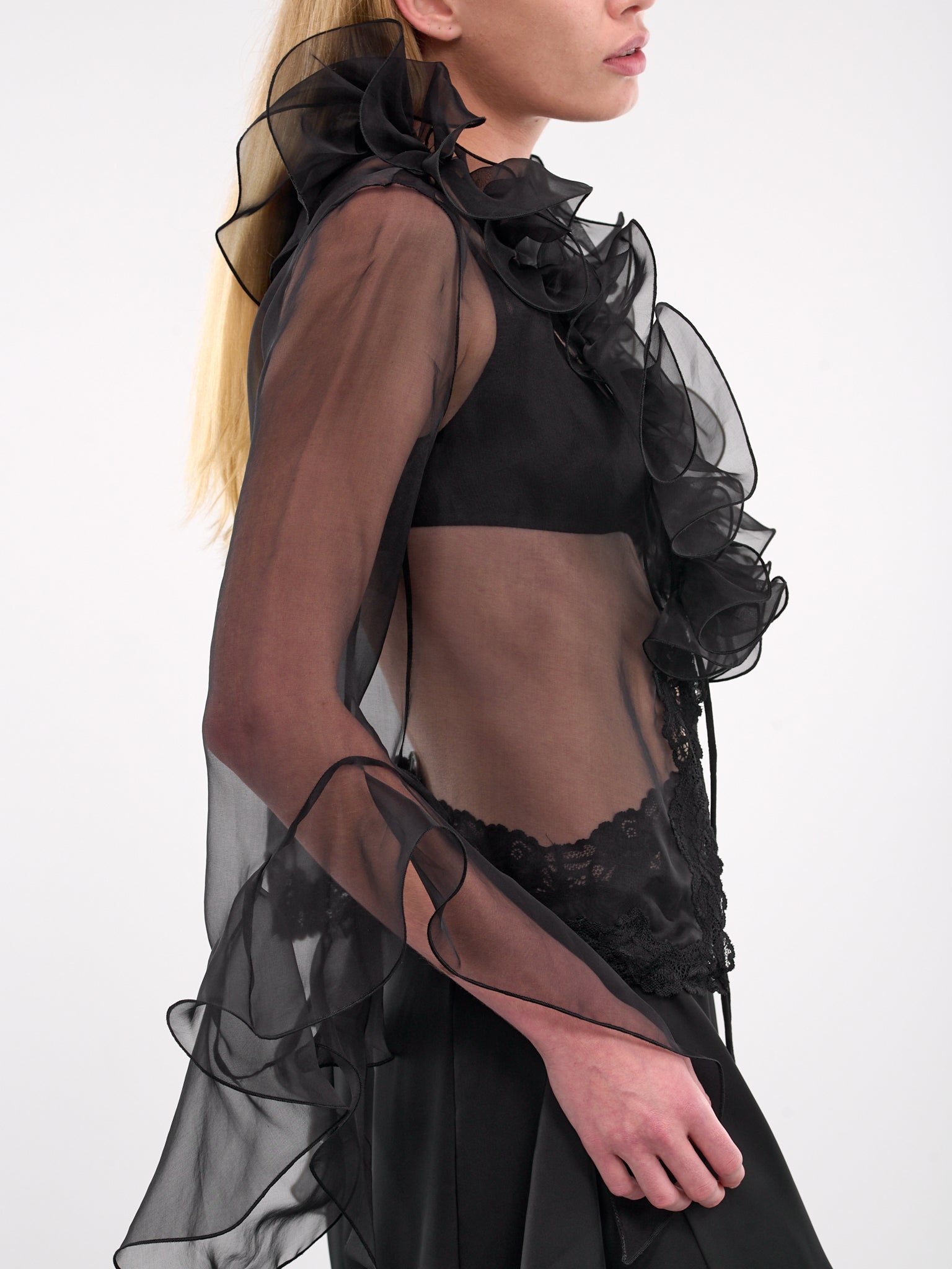 Ruffled Organza Blouse - 4