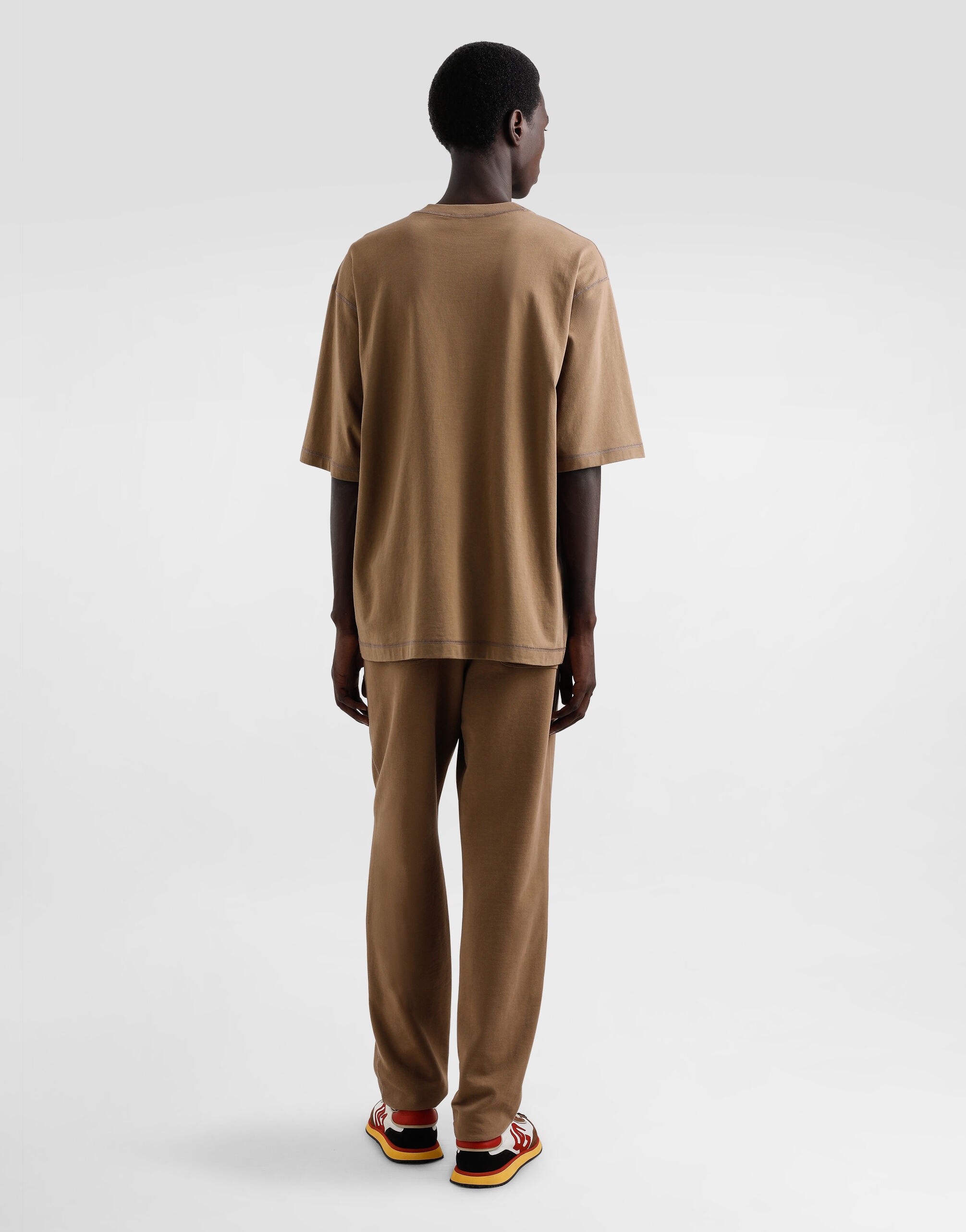 Stretch jersey jogging pants with embroidery - 3