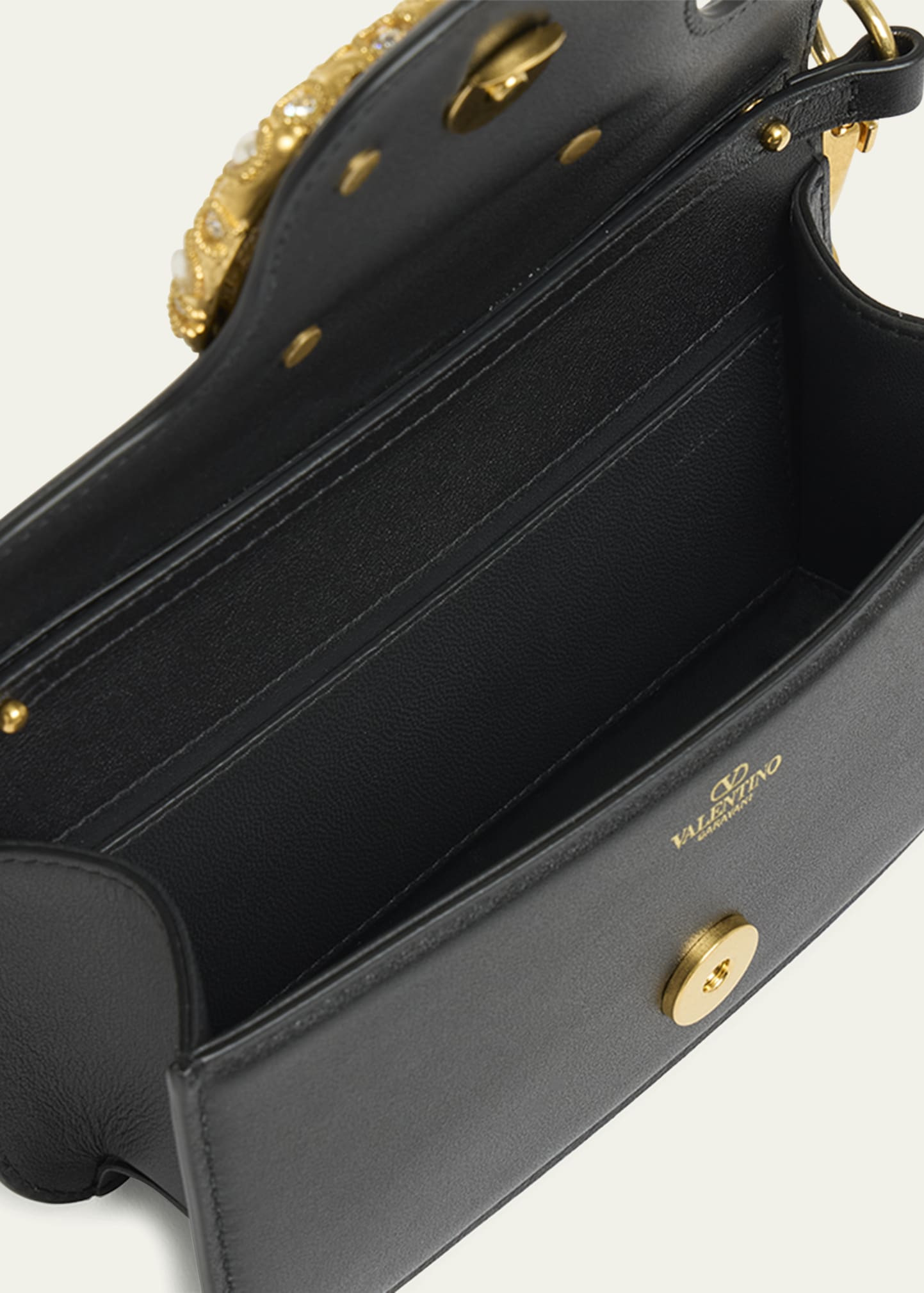 Loco Studded VLOGO Small Leather Shoulder Bag - 4