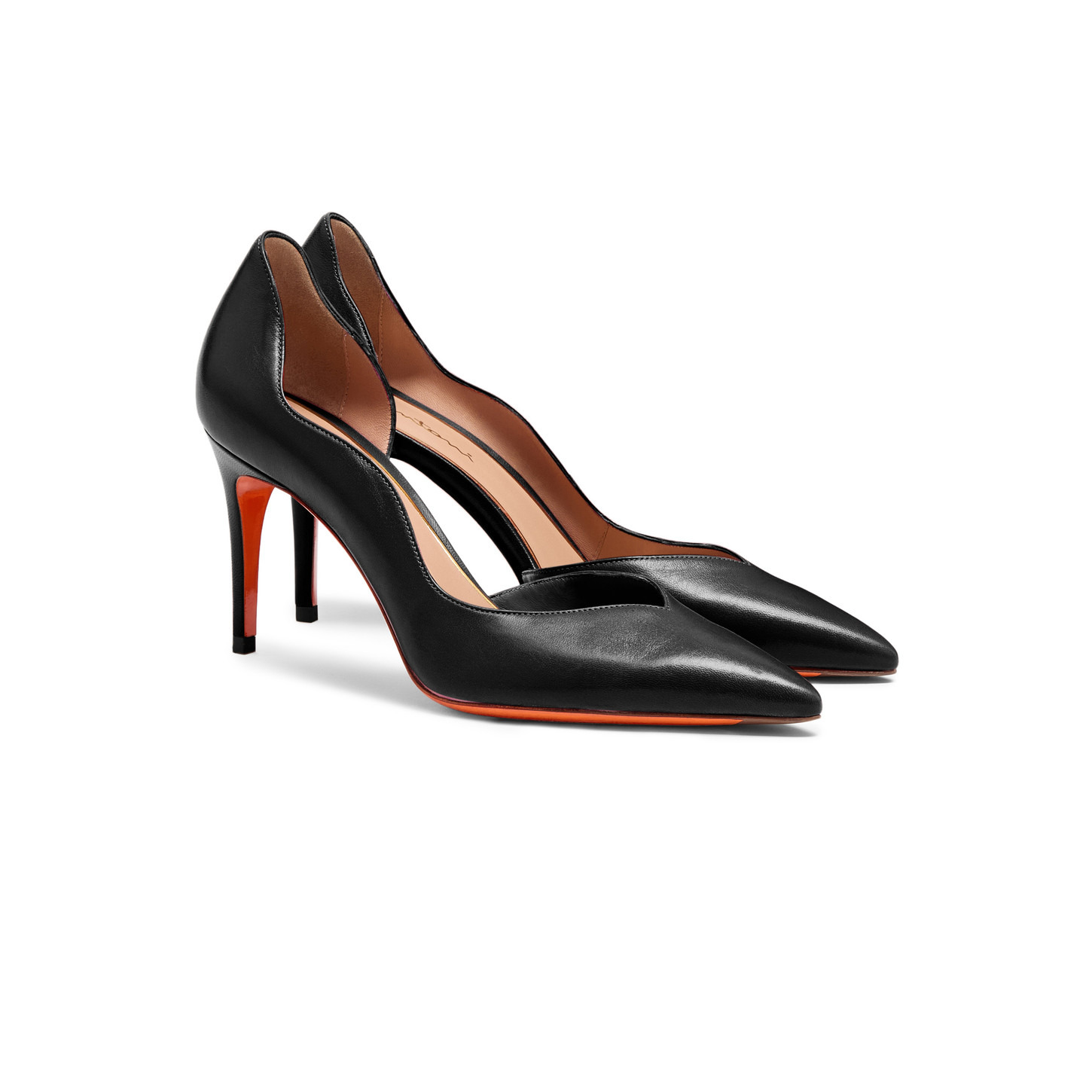 Women's black leather high-heel pump - 3
