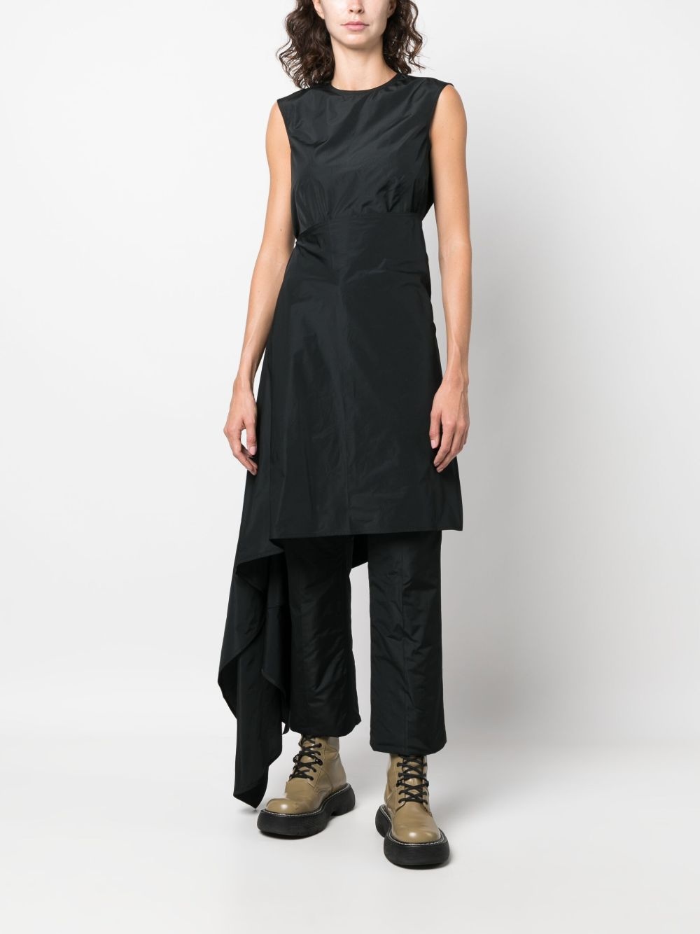 padded straight-leg trousers - 2