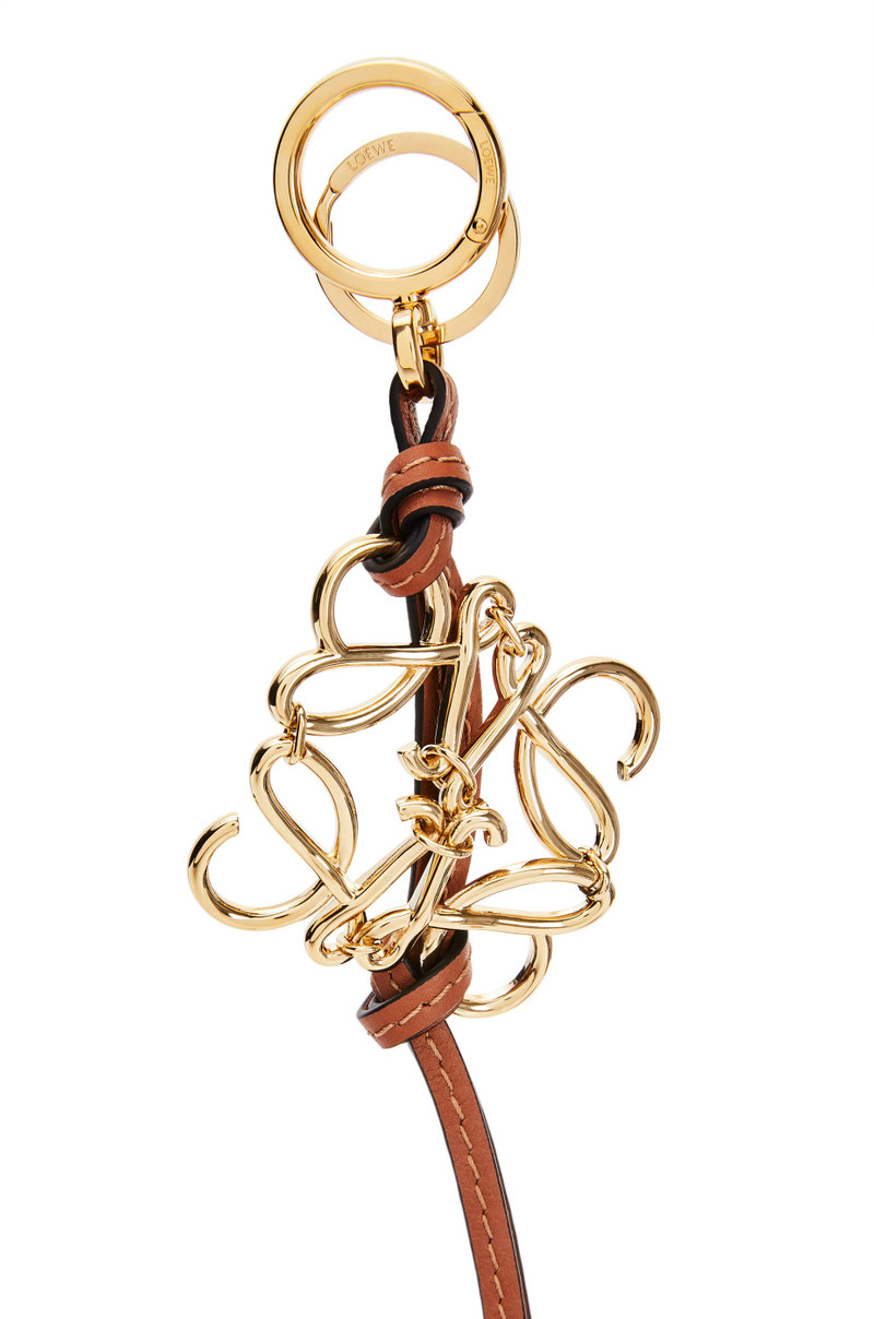 Loewe Anagram charm in metal and calfskin outlook